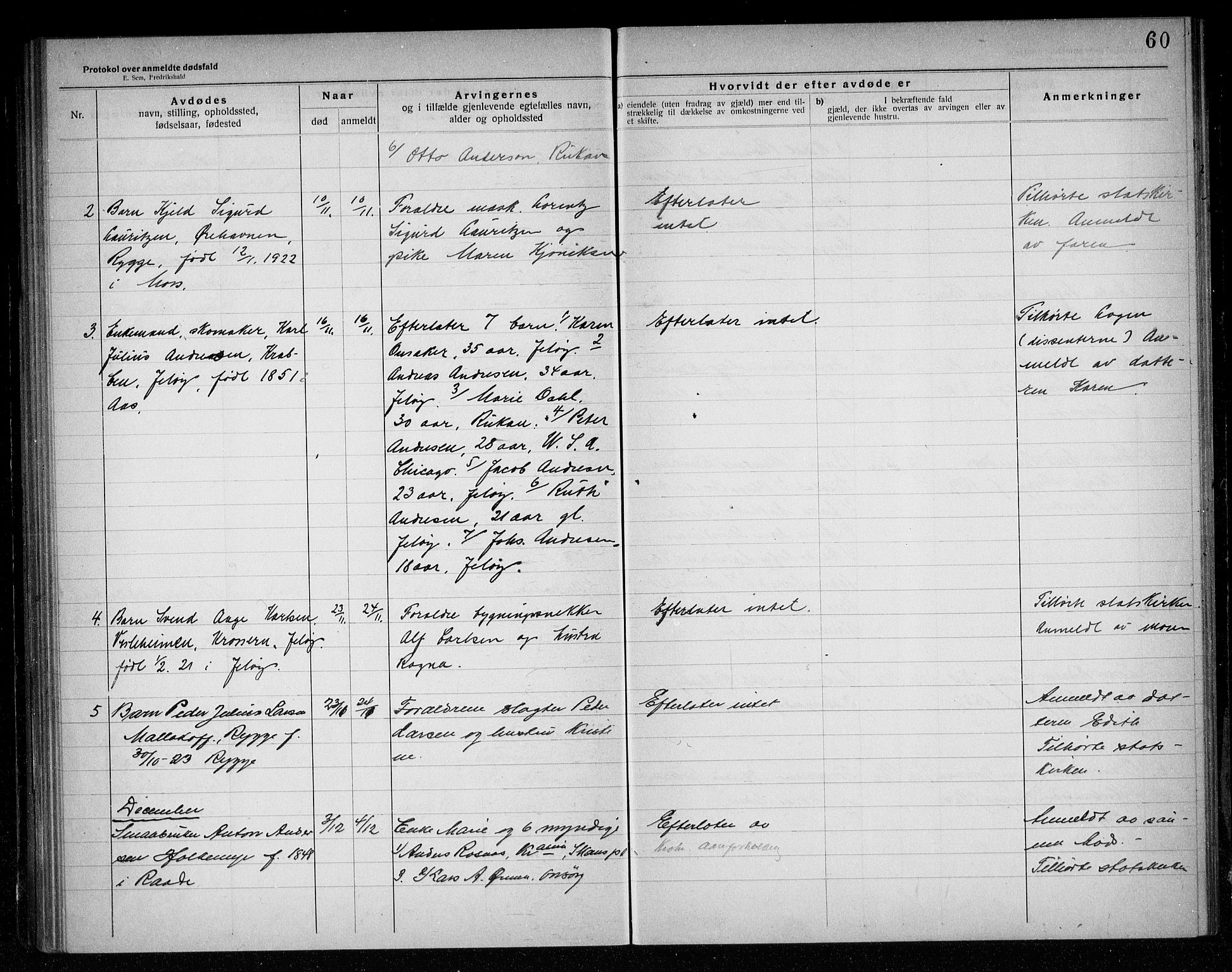 Rygge lensmannskontor, AV/SAO-A-10005/H/Ha/Haa/L0007: Dødsfallsprotokoll, 1920-1925, s. 60