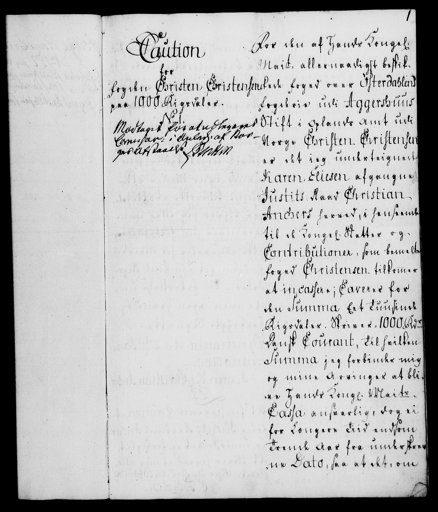 Rentekammeret, Kammerkanselliet, RA/EA-3111/G/Gh/Ghd/L0005: Kausjonsprotokoll med register (merket RK 53.43), 1769-1794, s. 1