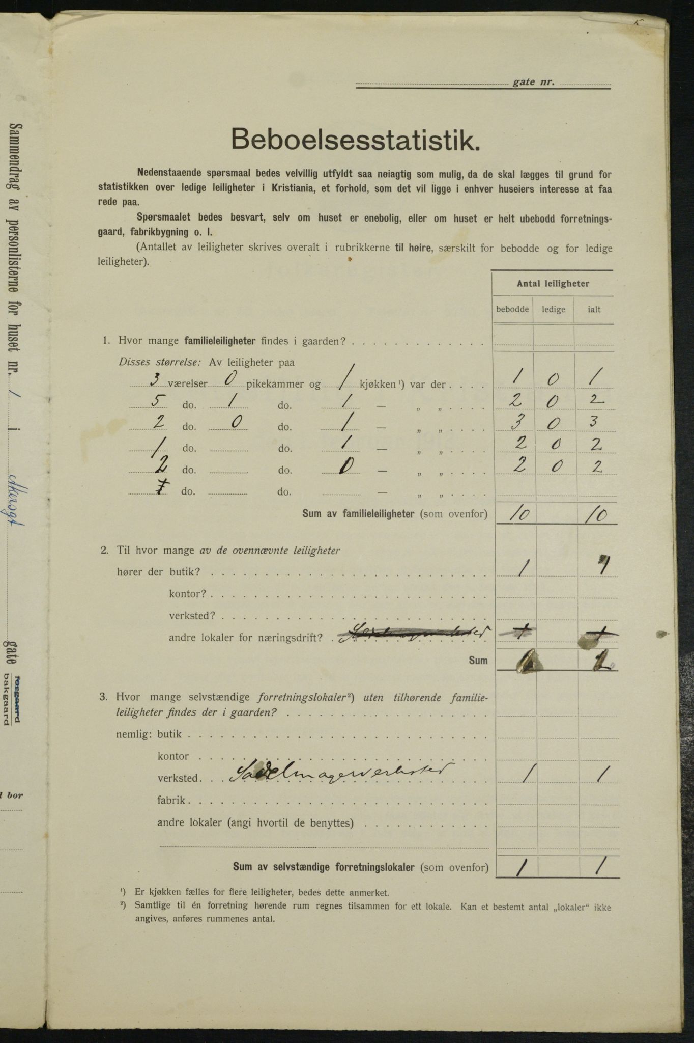 OBA, Kommunal folketelling 1.2.1913 for Kristiania, 1913, s. 304