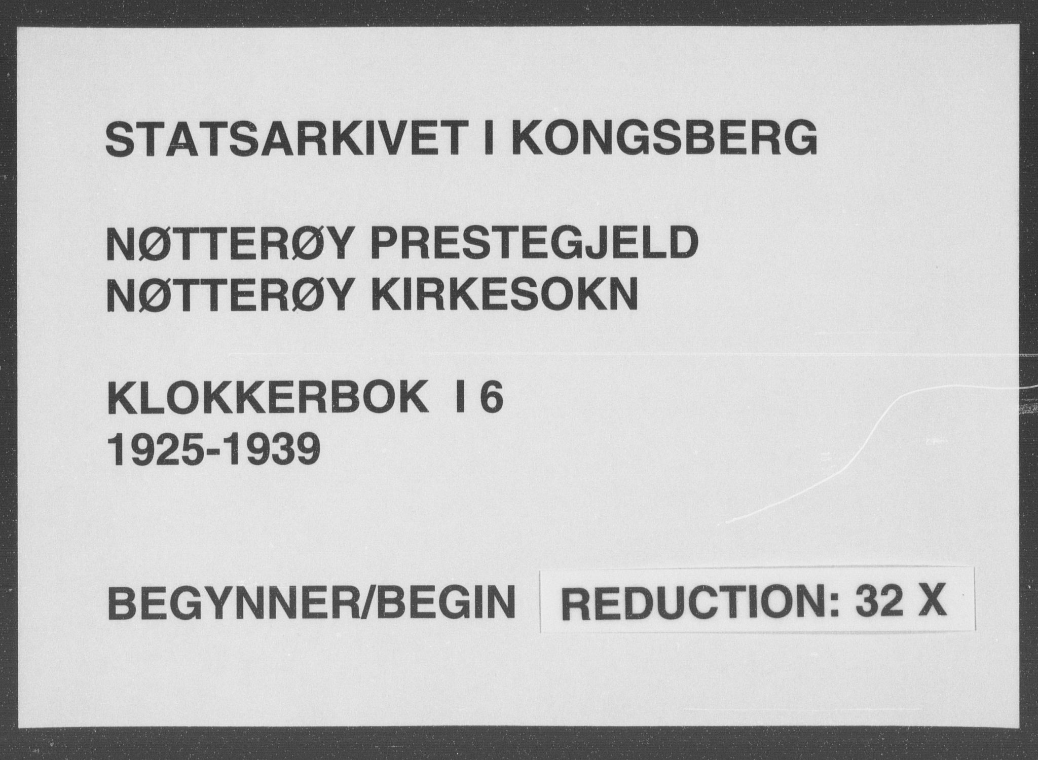 Nøtterøy kirkebøker, SAKO/A-354/G/Ga/L0006: Klokkerbok nr. I 6, 1925-1939