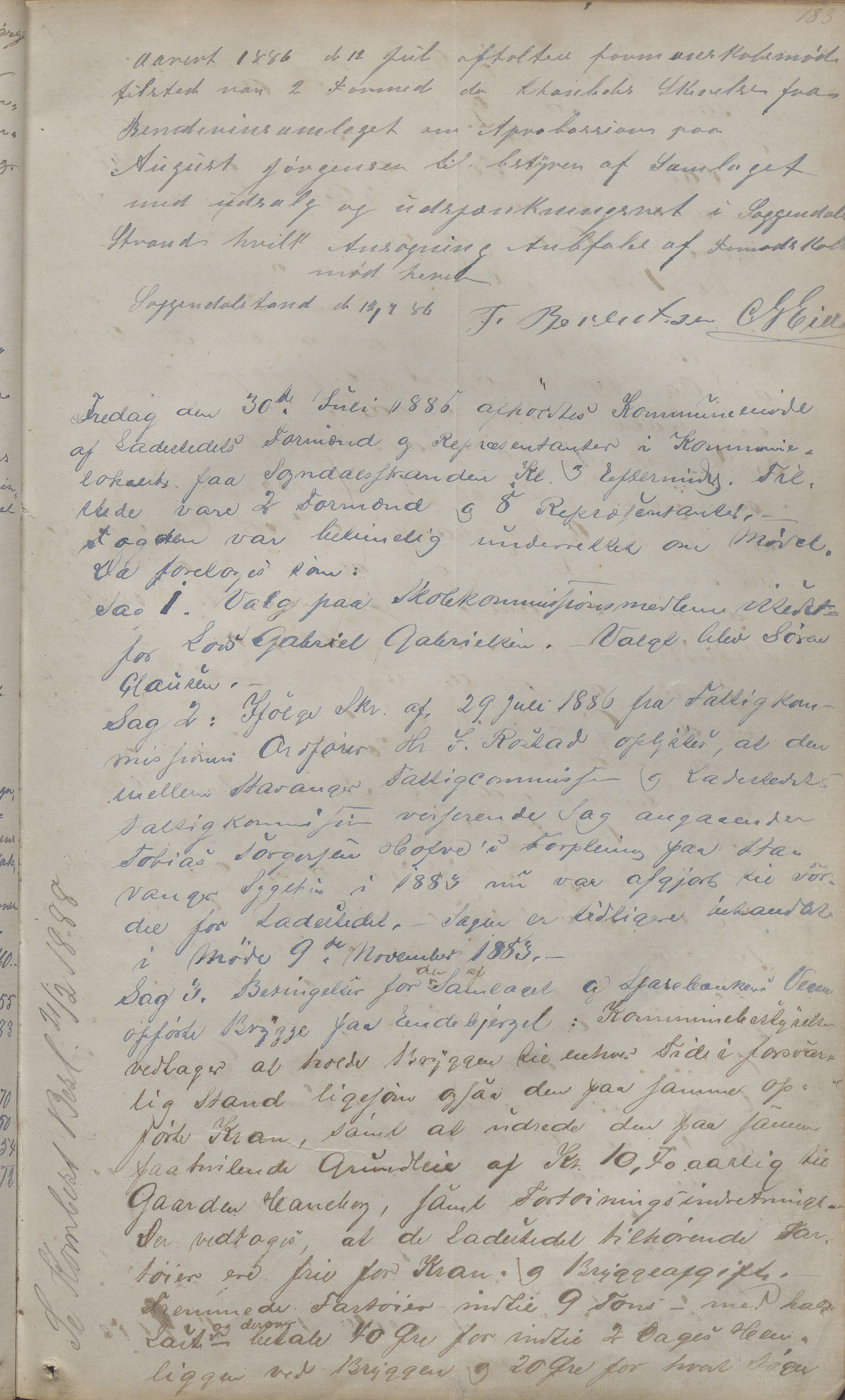 Sogndal ladested - Formannskapet/kommunestyret, IKAR/K-100052/A/L0001: Møtebok, 1858-1887, s. 183a
