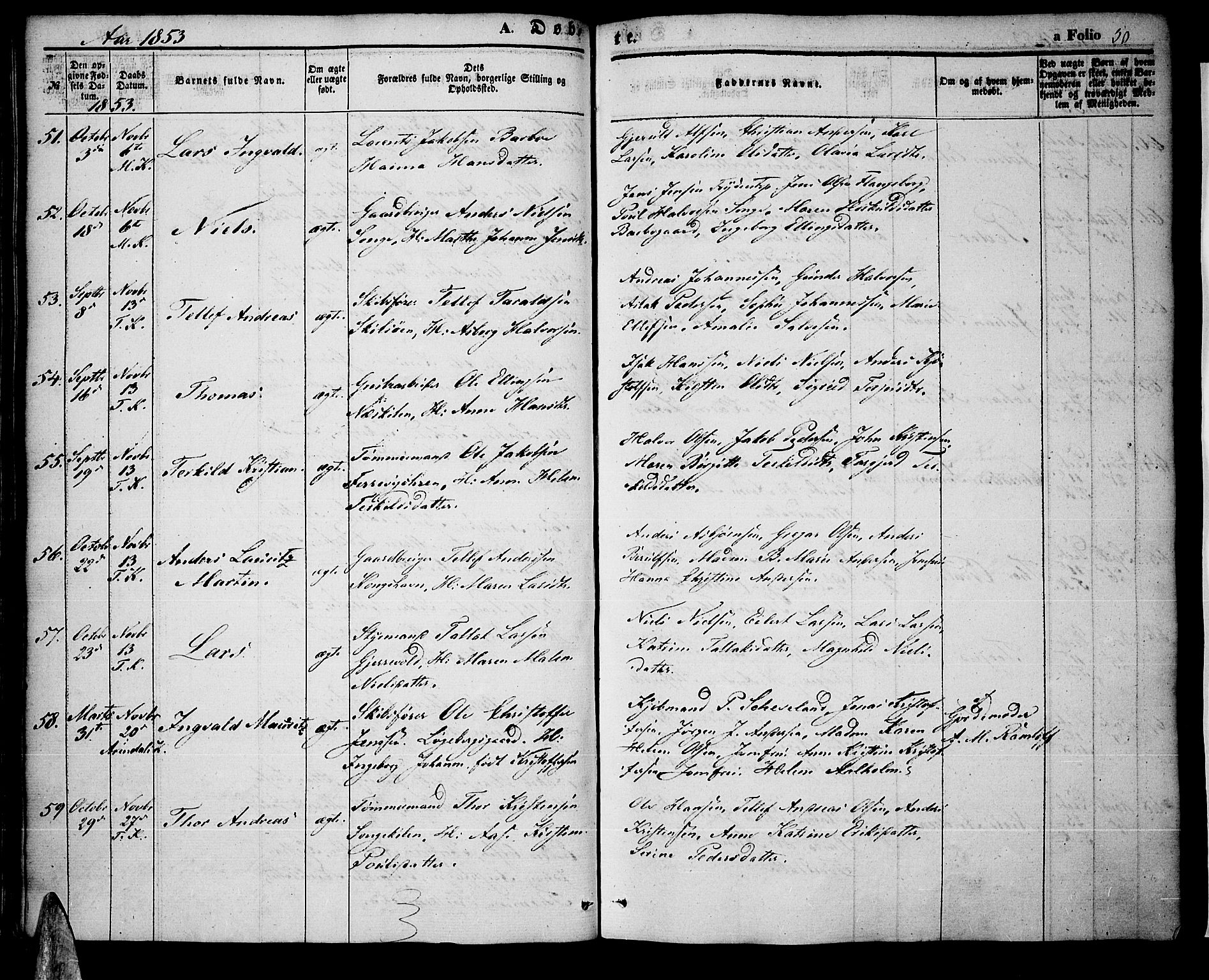 Tromøy sokneprestkontor, AV/SAK-1111-0041/F/Fa/L0005: Ministerialbok nr. A 5, 1847-1856, s. 50