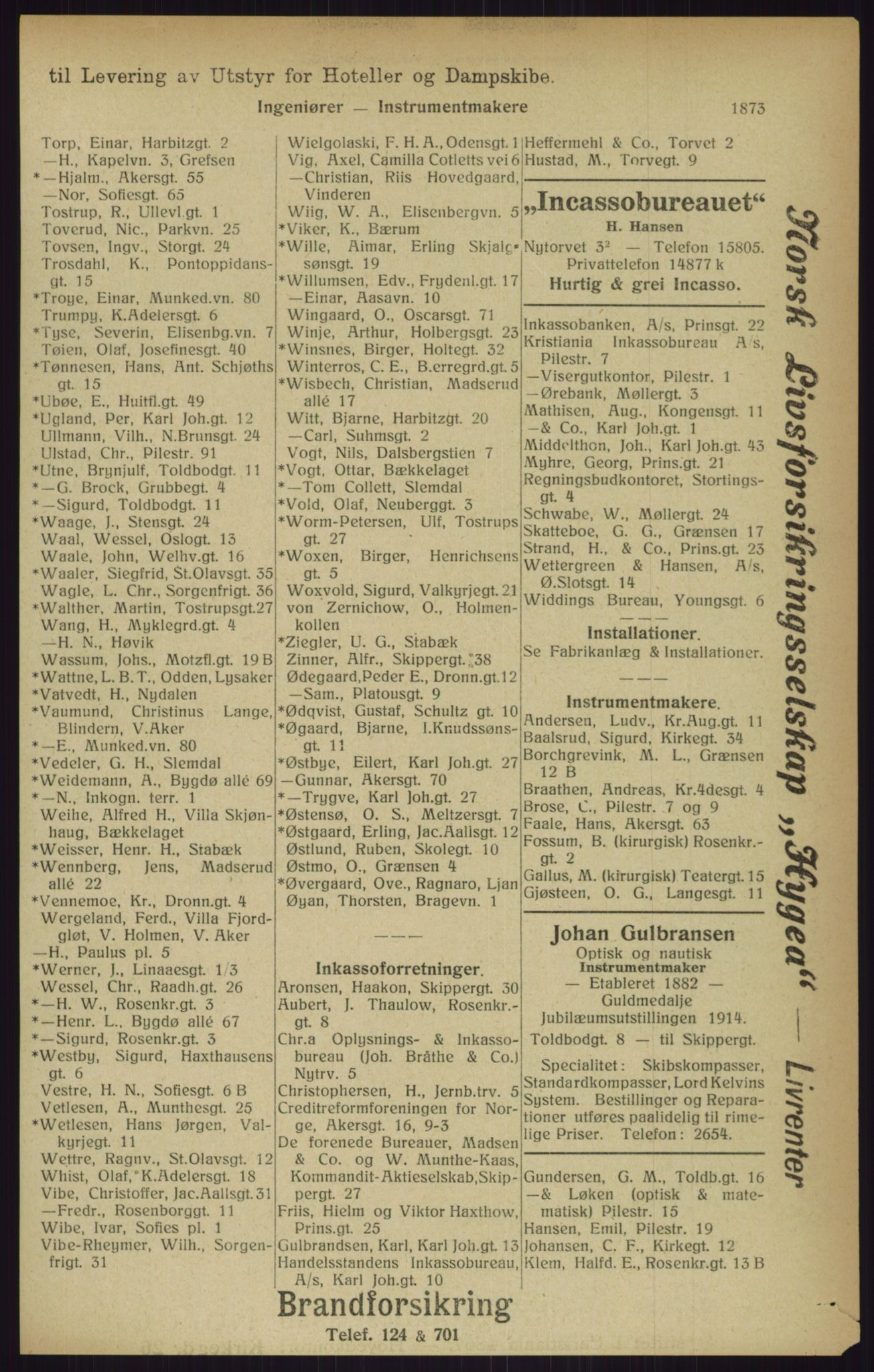 Kristiania/Oslo adressebok, PUBL/-, 1916, s. 1873