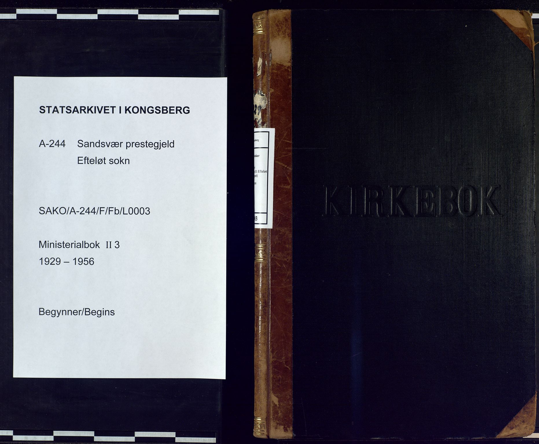 Sandsvær kirkebøker, SAKO/A-244/F/Fb/L0003: Ministerialbok nr. II 3, 1929-1956