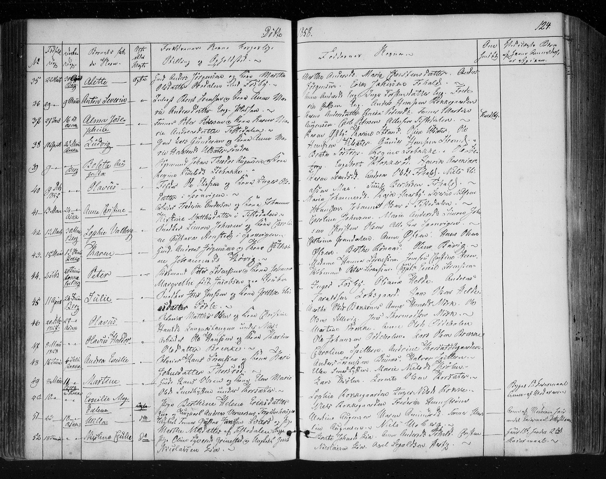 Berg prestekontor Kirkebøker, AV/SAO-A-10902/F/Fa/L0004: Ministerialbok nr. I 4, 1843-1860, s. 124