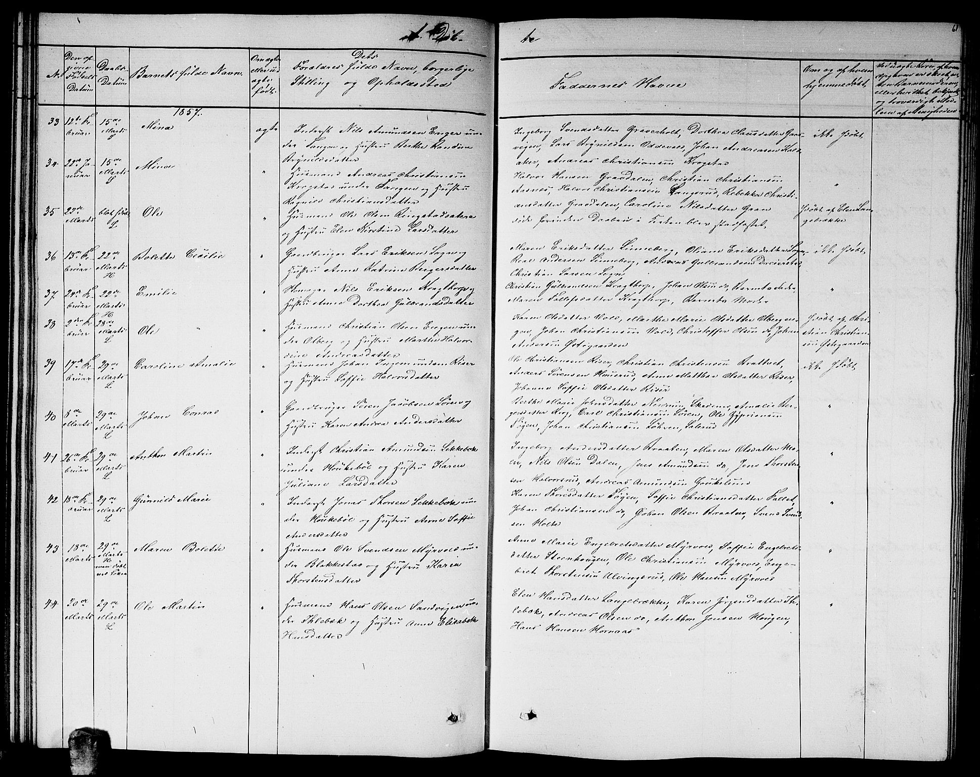 Høland prestekontor Kirkebøker, AV/SAO-A-10346a/G/Ga/L0004: Klokkerbok nr. I 4, 1854-1862, s. 61