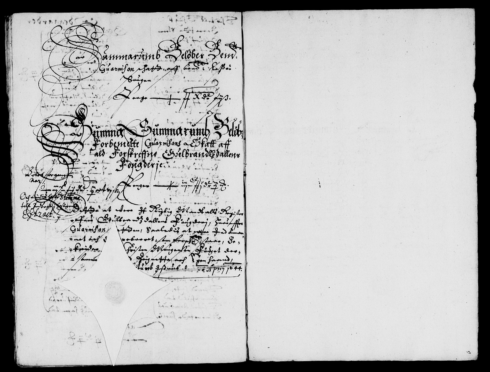 Rentekammeret inntil 1814, Reviderte regnskaper, Lensregnskaper, AV/RA-EA-5023/R/Rb/Rba/L0175: Akershus len, 1643-1644