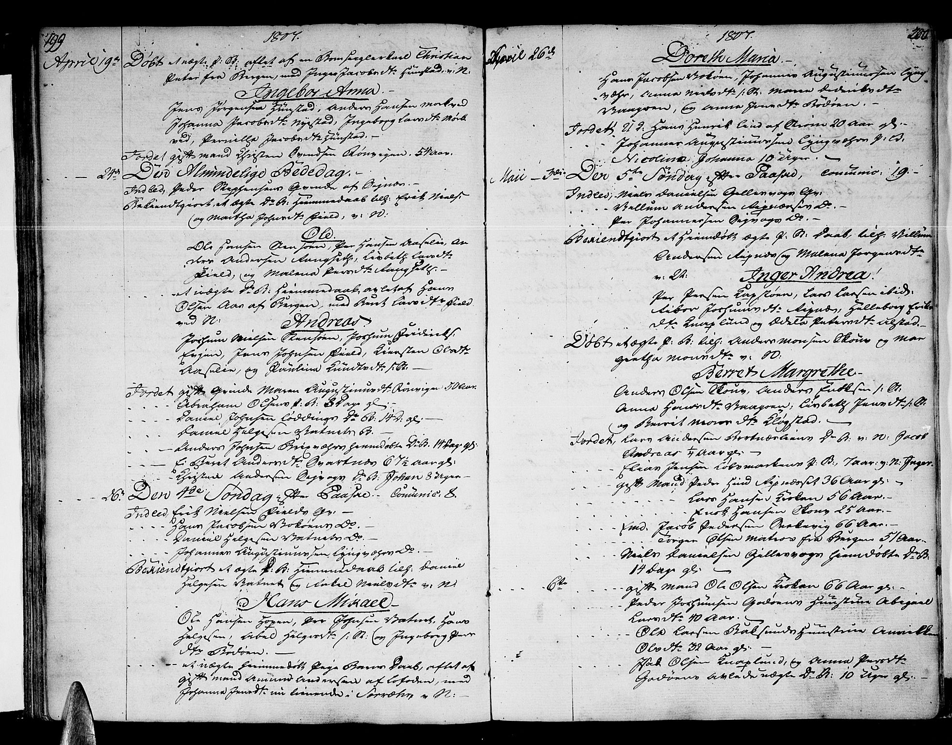 Ministerialprotokoller, klokkerbøker og fødselsregistre - Nordland, AV/SAT-A-1459/801/L0004: Ministerialbok nr. 801A04, 1796-1817, s. 199-200
