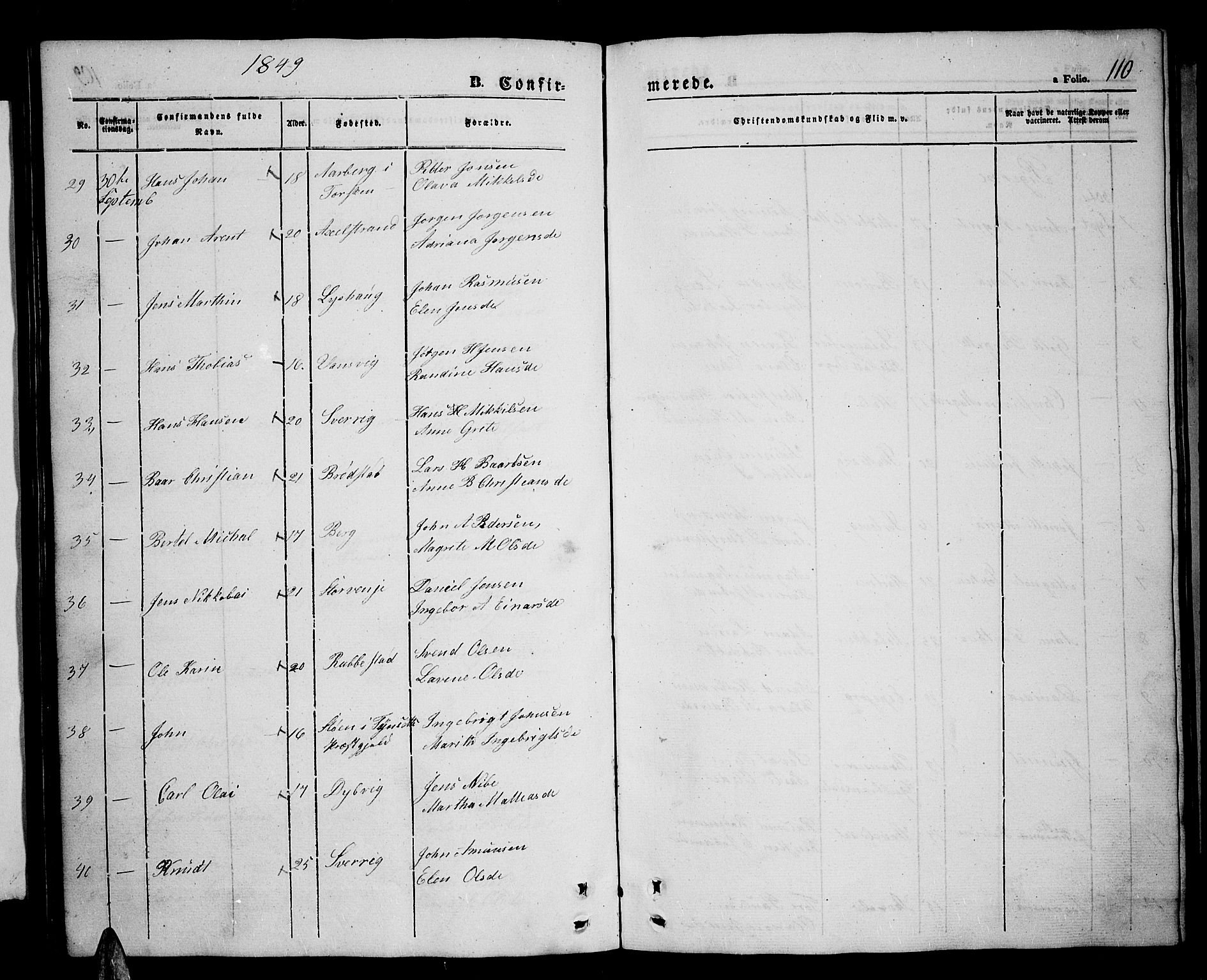 Tranøy sokneprestkontor, AV/SATØ-S-1313/I/Ia/Iab/L0002klokker: Klokkerbok nr. 2, 1847-1860, s. 110