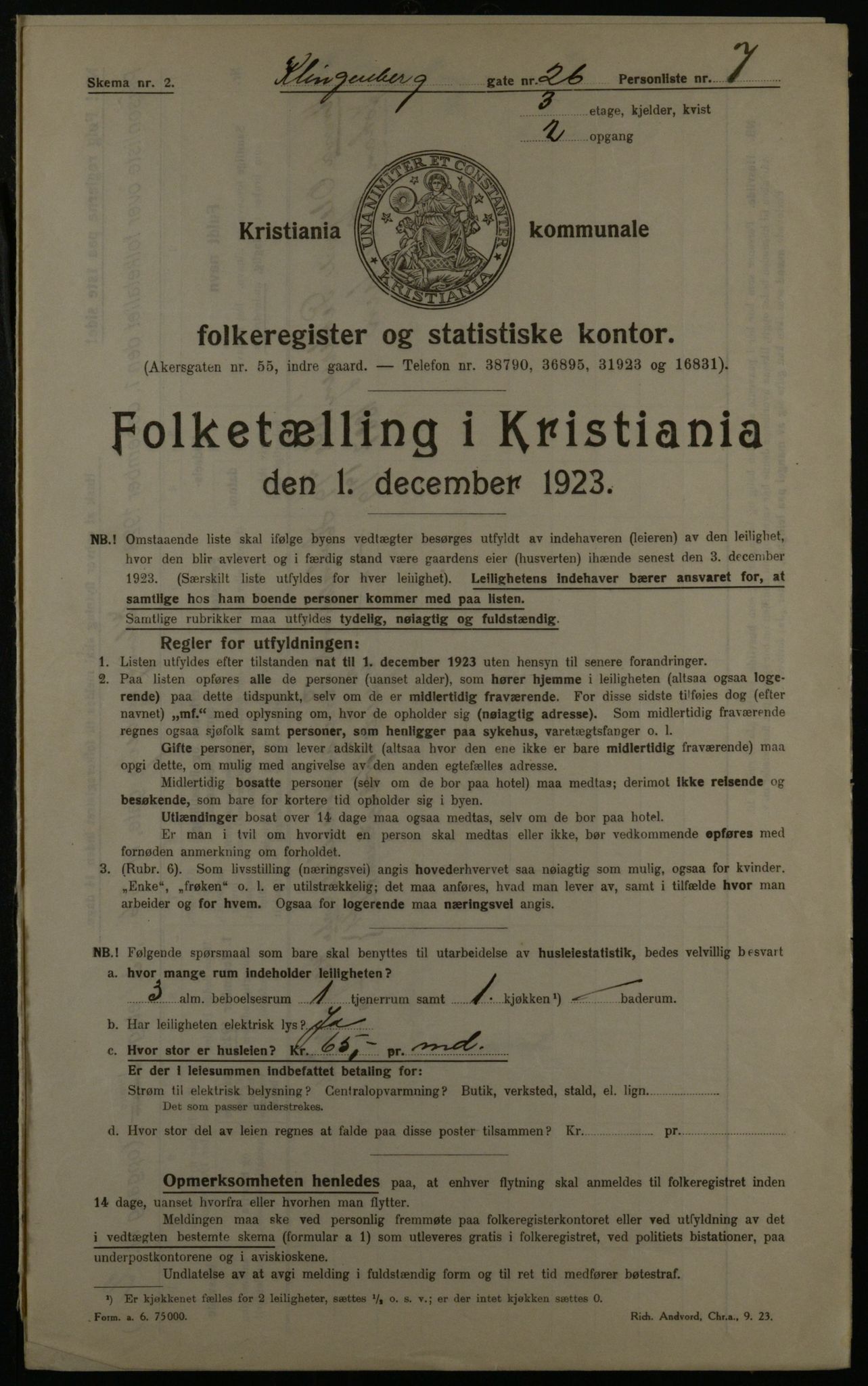 OBA, Kommunal folketelling 1.12.1923 for Kristiania, 1923, s. 58427