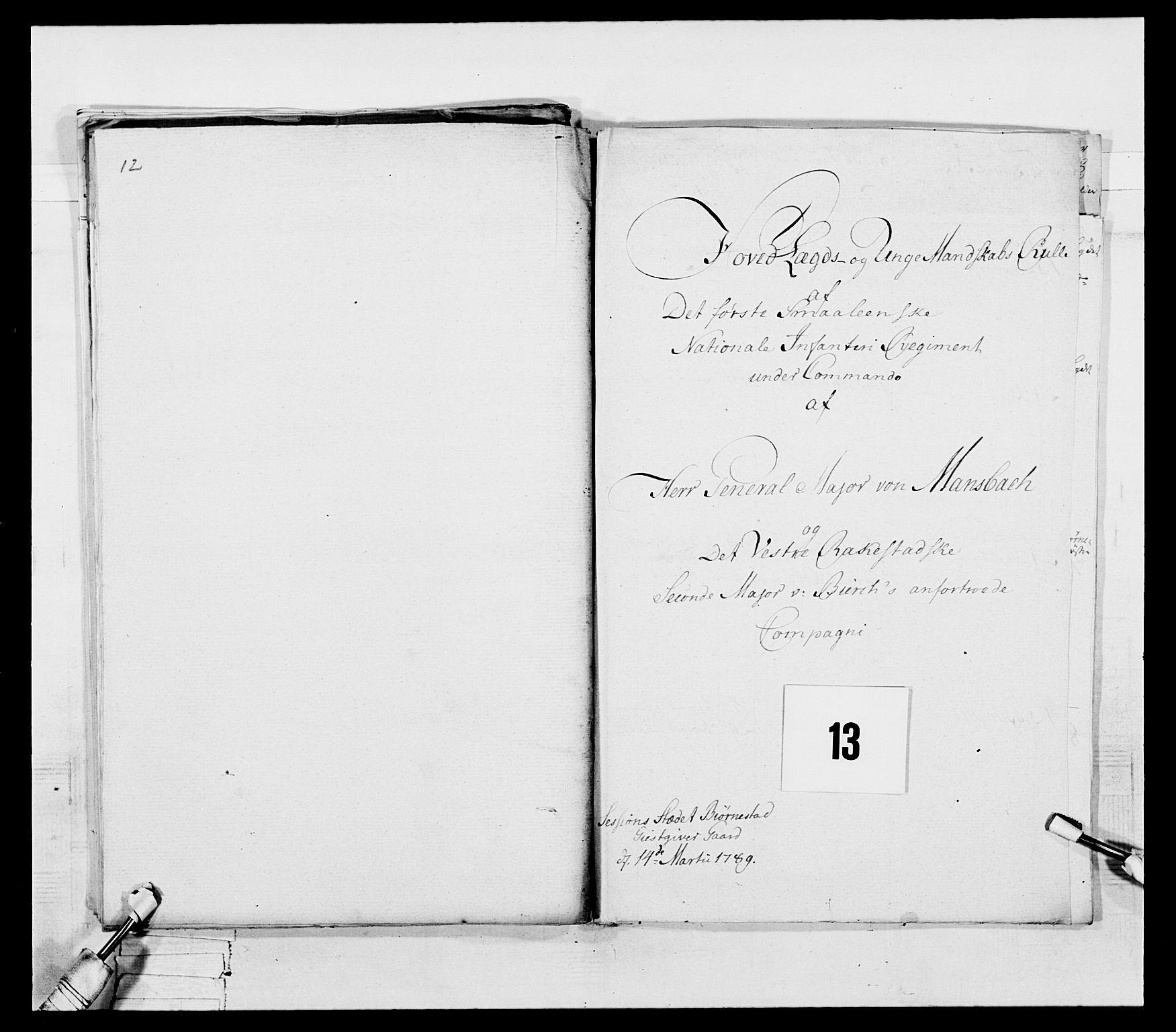 Generalitets- og kommissariatskollegiet, Det kongelige norske kommissariatskollegium, RA/EA-5420/E/Eh/L0053: 1. Smålenske nasjonale infanteriregiment, 1789, s. 195