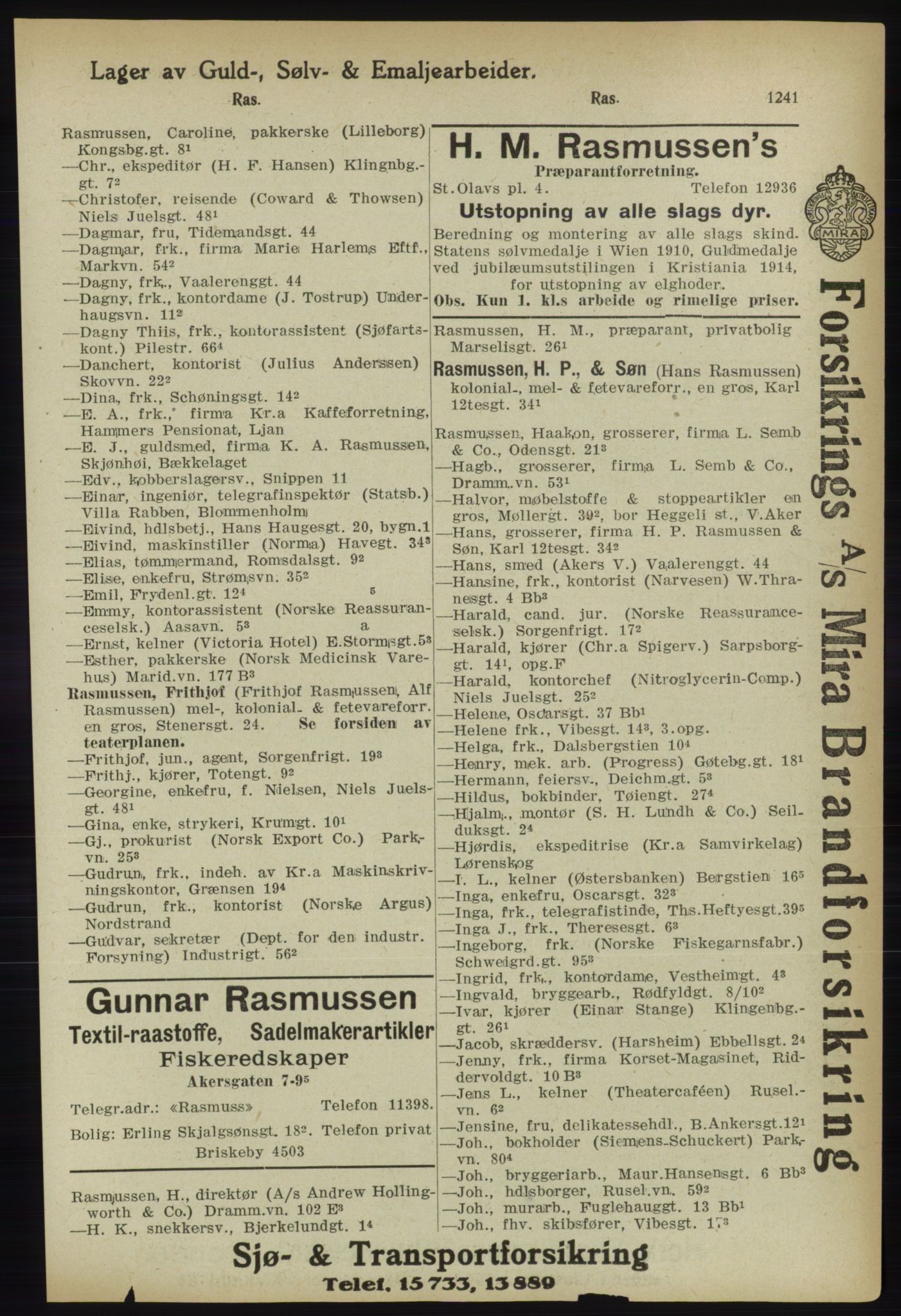 Kristiania/Oslo adressebok, PUBL/-, 1918, s. 1266