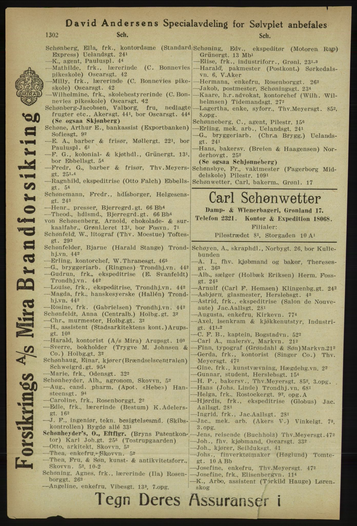 Kristiania/Oslo adressebok, PUBL/-, 1918, s. 1327