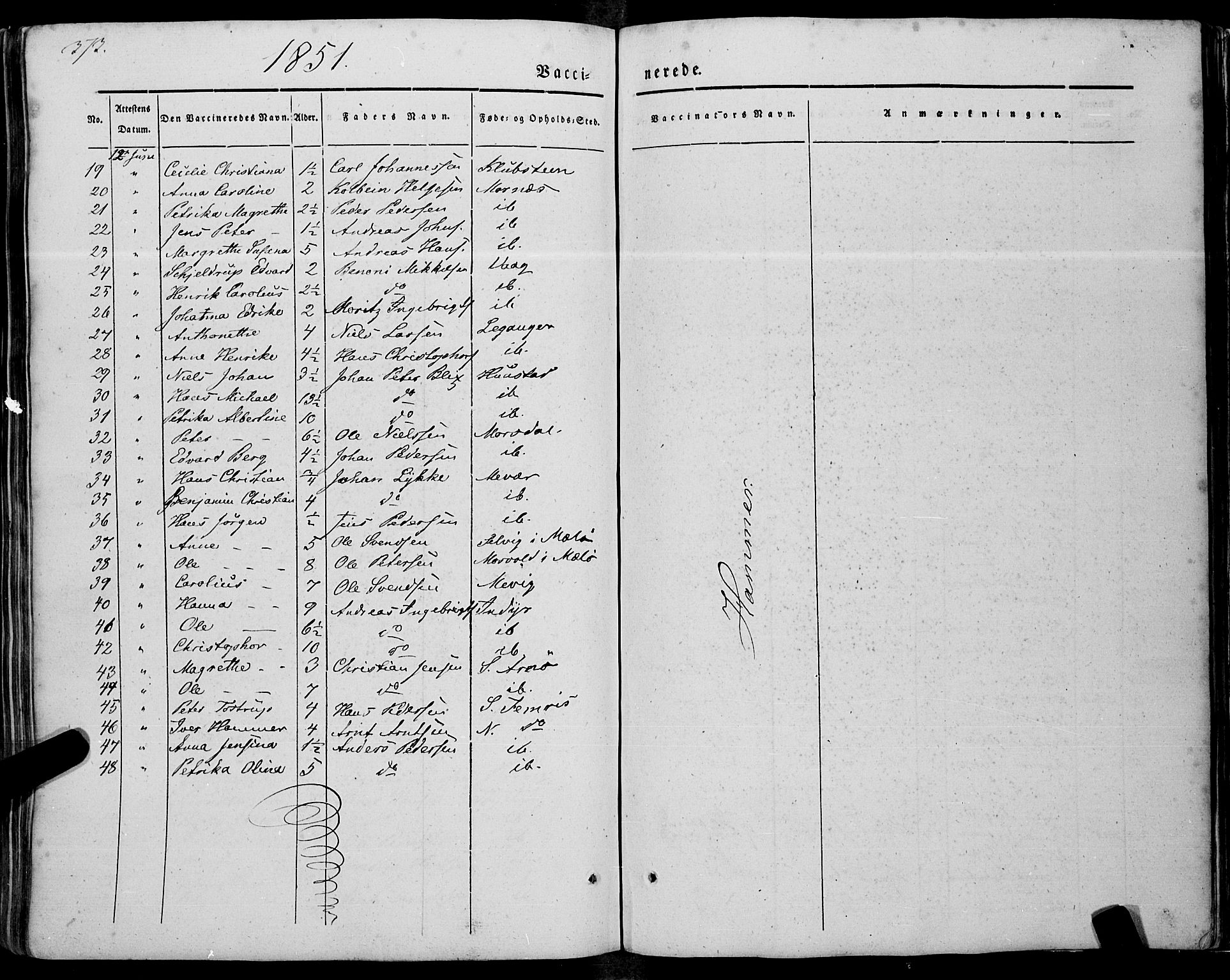 Ministerialprotokoller, klokkerbøker og fødselsregistre - Nordland, AV/SAT-A-1459/805/L0097: Ministerialbok nr. 805A04, 1837-1861, s. 373