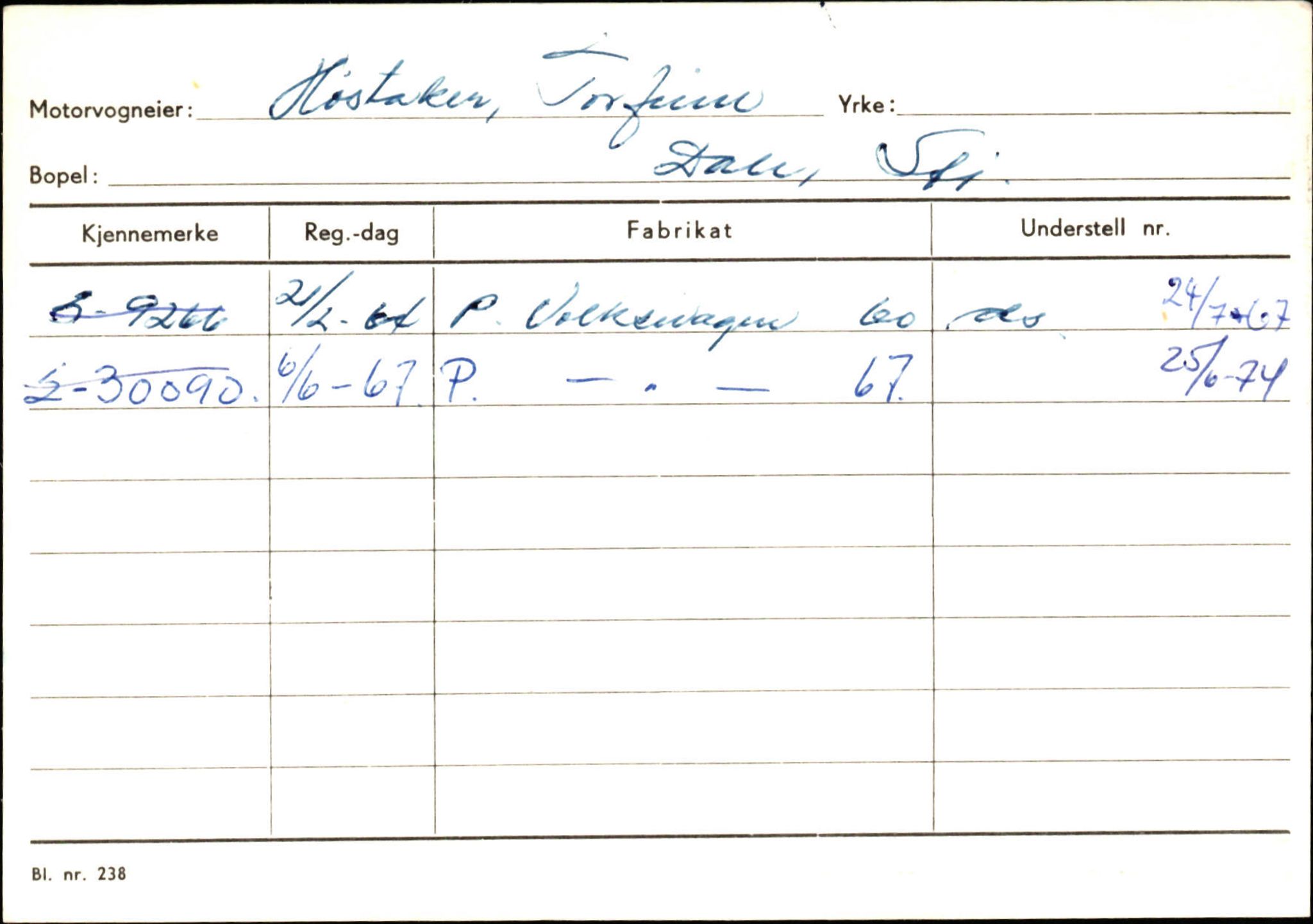 Statens vegvesen, Sogn og Fjordane vegkontor, AV/SAB-A-5301/4/F/L0125: Eigarregister Sogndal V-Å. Aurland A-Å. Fjaler A-N, 1945-1975, s. 2159