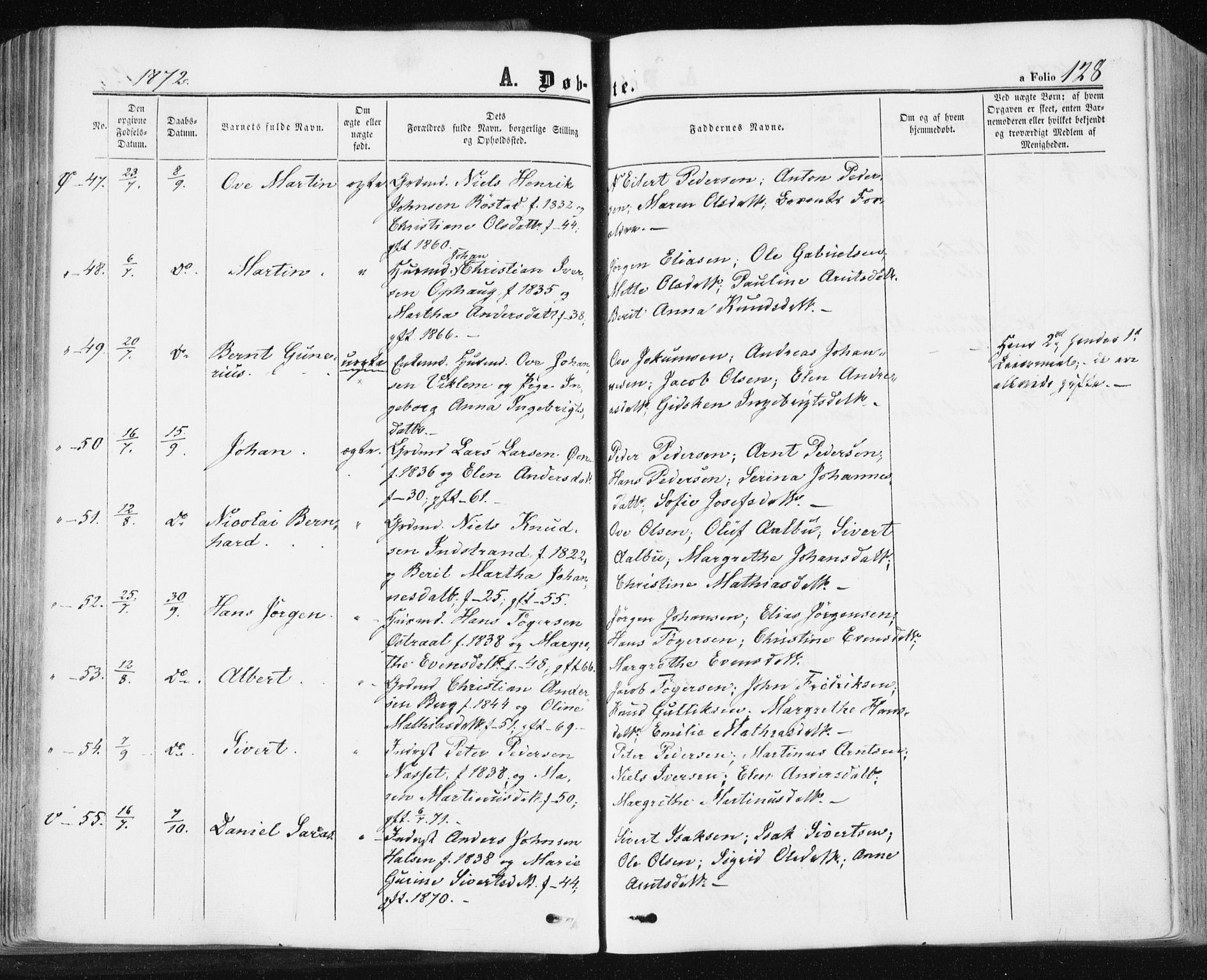 Ministerialprotokoller, klokkerbøker og fødselsregistre - Sør-Trøndelag, SAT/A-1456/659/L0737: Ministerialbok nr. 659A07, 1857-1875, s. 128