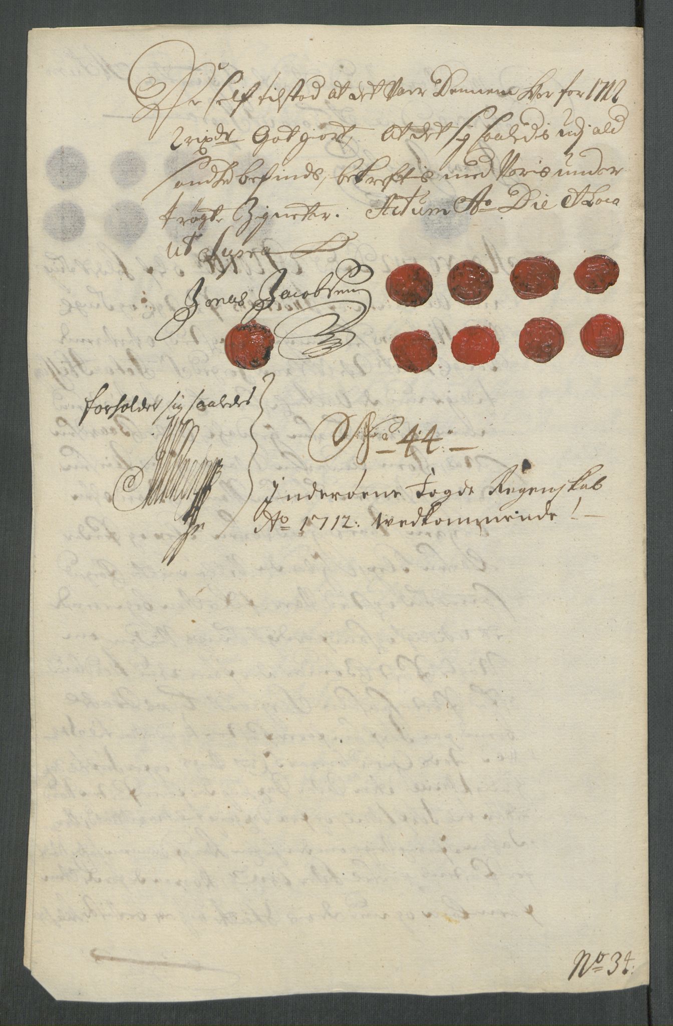 Rentekammeret inntil 1814, Reviderte regnskaper, Fogderegnskap, AV/RA-EA-4092/R63/L4320: Fogderegnskap Inderøy, 1712, s. 308