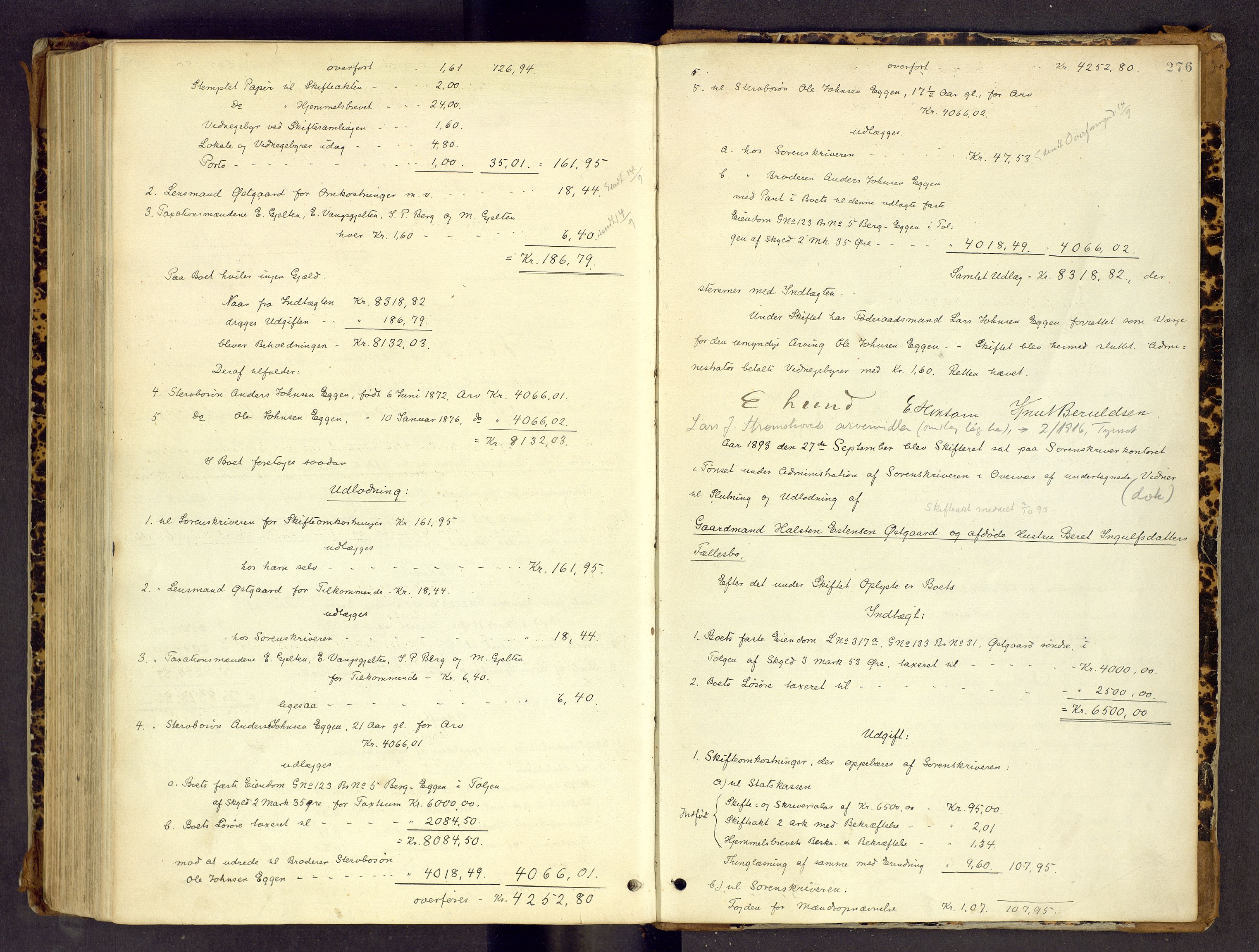 Nord-Østerdal tingrett, SAH/TING-020/J/Jd/L0004: Skifteutlodningsprotokoll, 1875-1893, s. 276