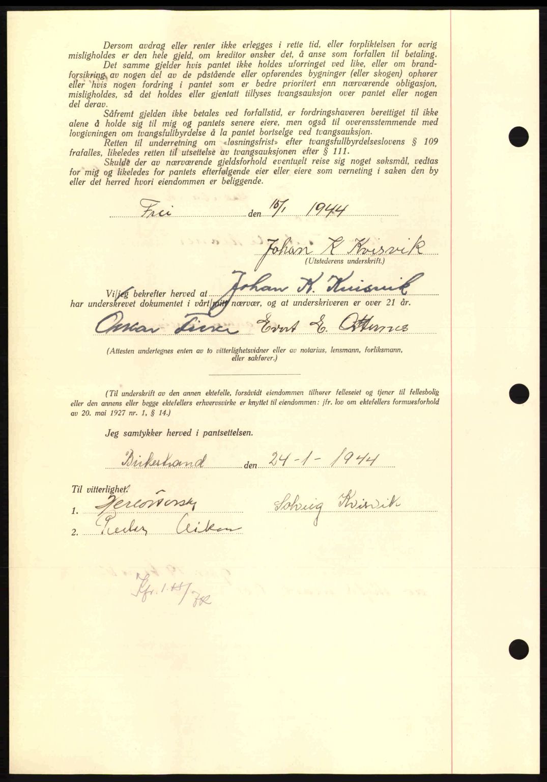 Nordmøre sorenskriveri, AV/SAT-A-4132/1/2/2Ca: Pantebok nr. B91, 1943-1944, Dagboknr: 120/1944