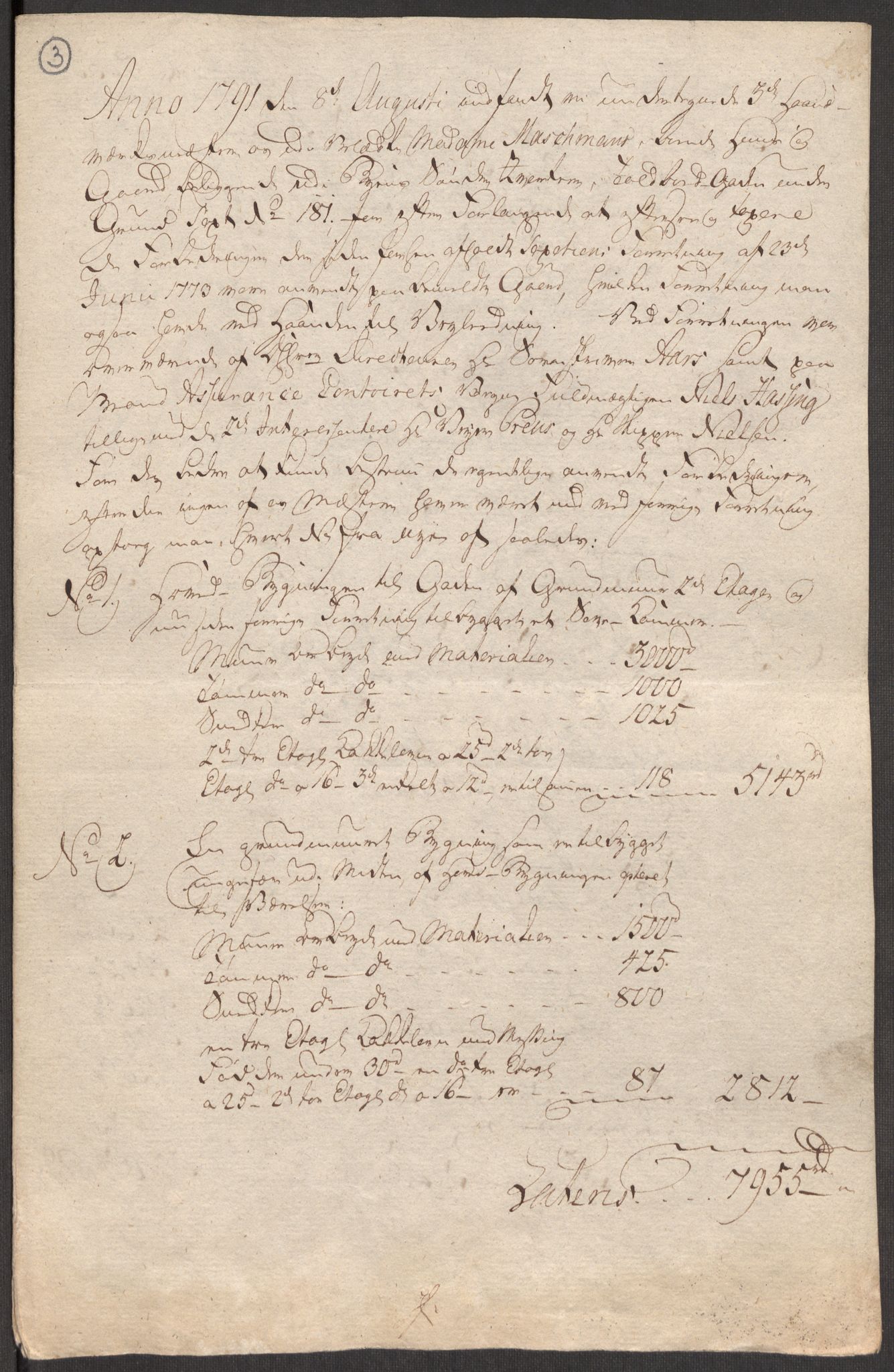 Kristiania magistrat, AV/SAO-A-10711/L/La/Lac/L0002: Branntakster, 1791-1803