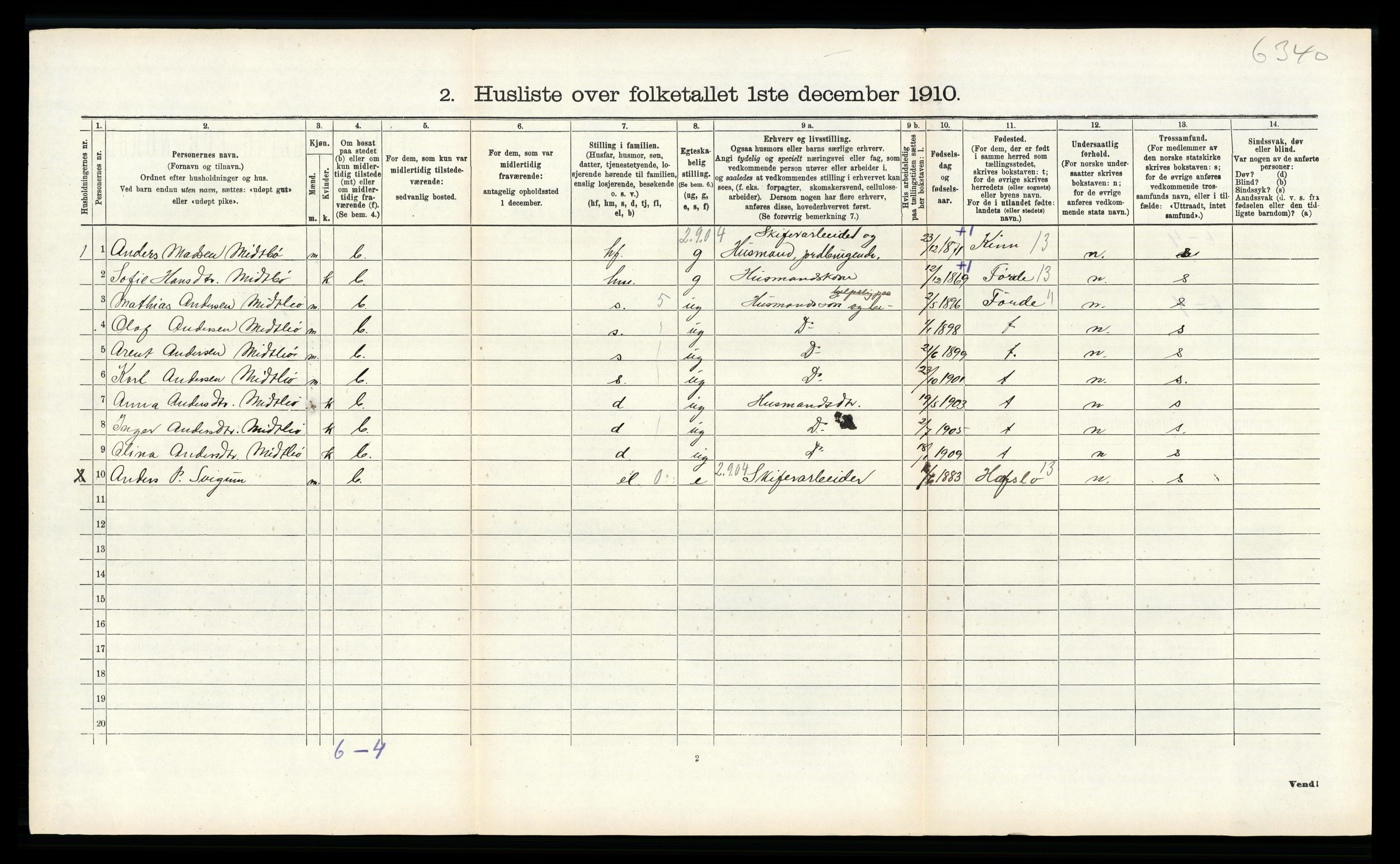 RA, Folketelling 1910 for 1235 Voss herred, 1910, s. 975