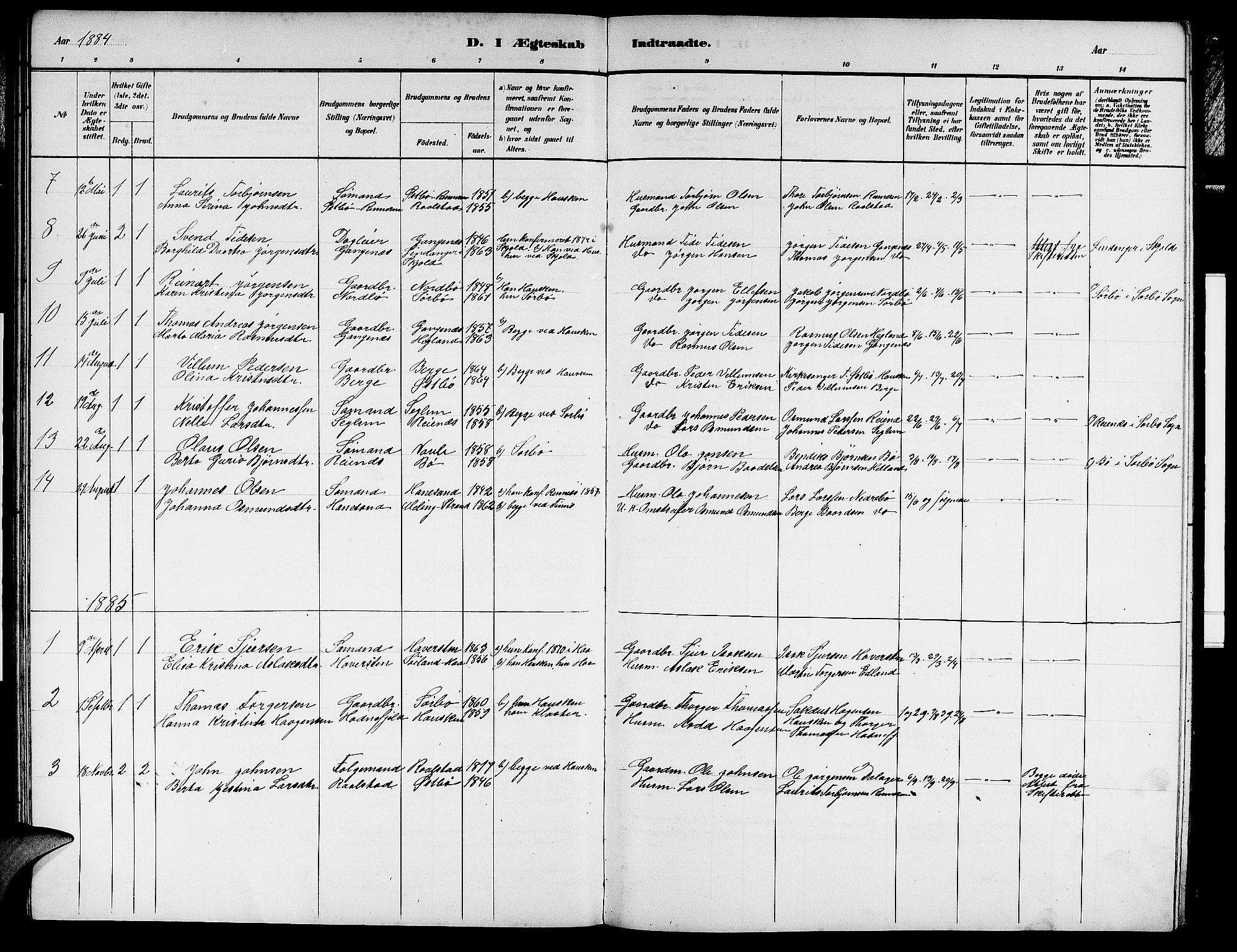 Rennesøy sokneprestkontor, SAST/A -101827/H/Ha/Hab/L0007: Klokkerbok nr. B 7, 1881-1890