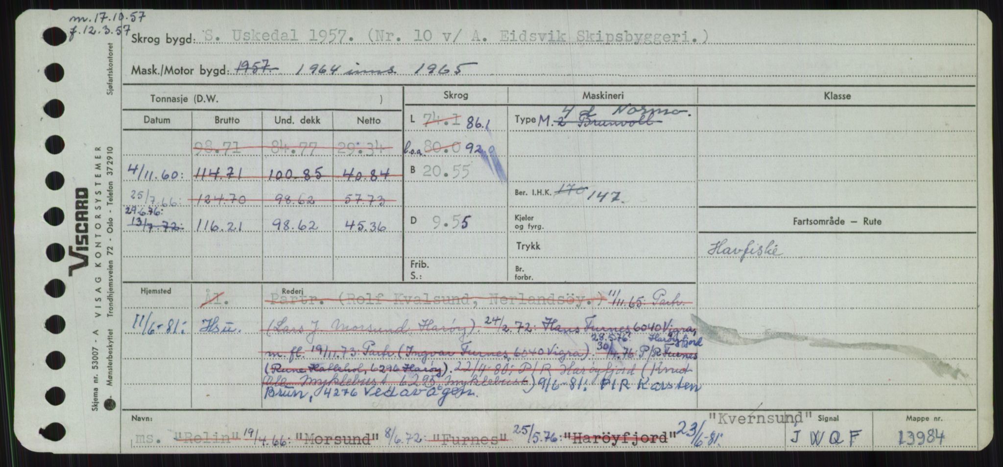 Sjøfartsdirektoratet med forløpere, Skipsmålingen, AV/RA-S-1627/H/Ha/L0003/0002: Fartøy, Hilm-Mar / Fartøy, Kom-Mar, s. 145