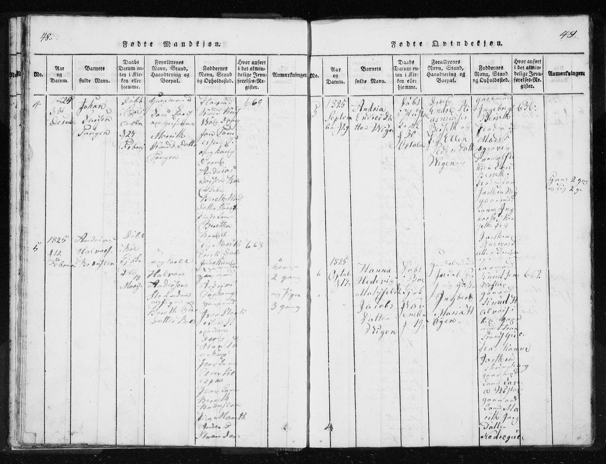 Ministerialprotokoller, klokkerbøker og fødselsregistre - Møre og Romsdal, AV/SAT-A-1454/566/L0772: Klokkerbok nr. 566C01, 1818-1845, s. 48-49