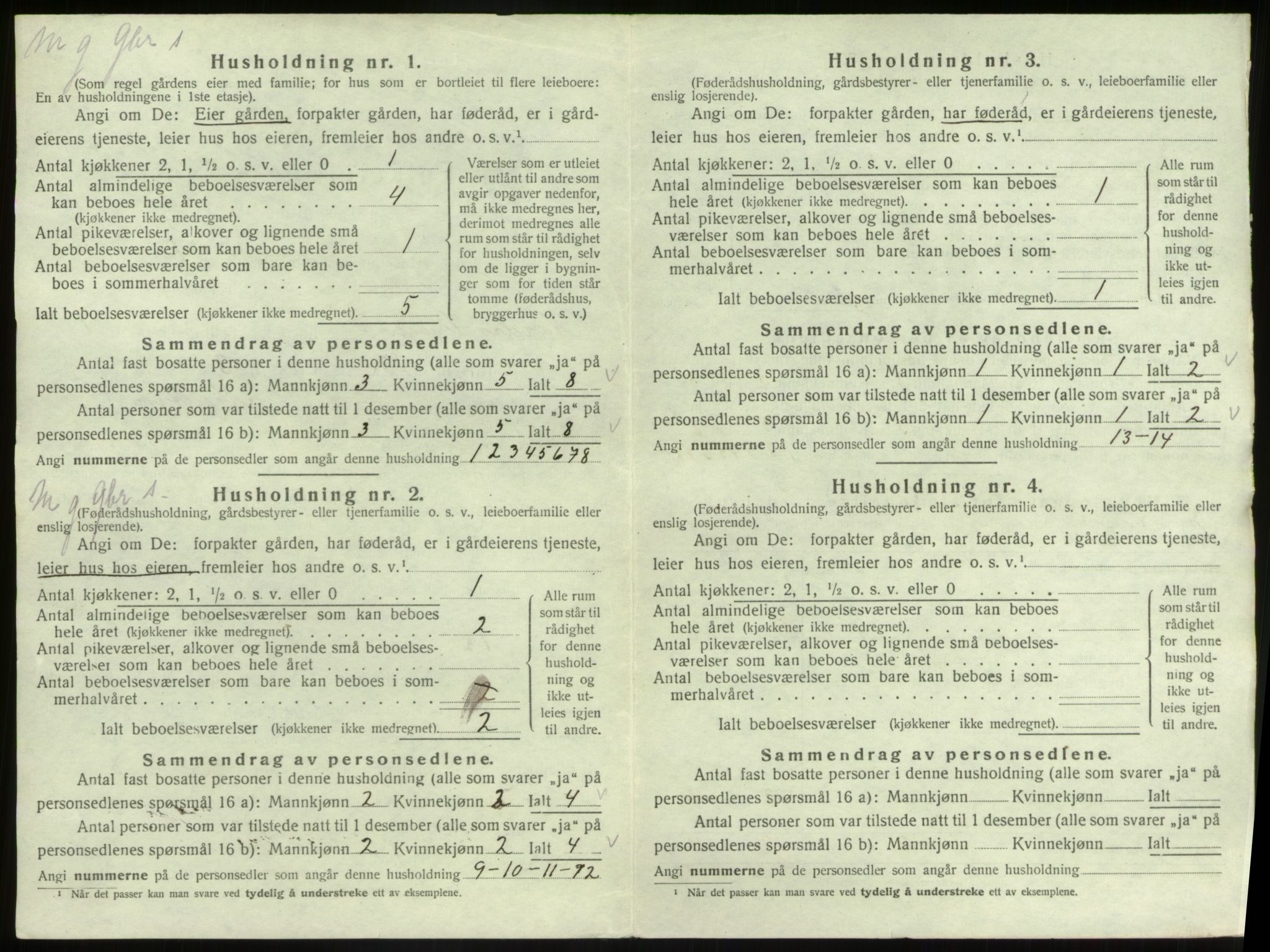 SAB, Folketelling 1920 for 1440 Nord-Vågsøy herred, 1920, s. 33