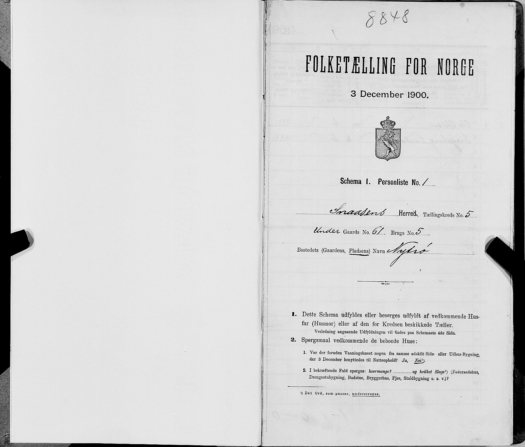SAT, Folketelling 1900 for 1736 Snåsa herred, 1900, s. 1127