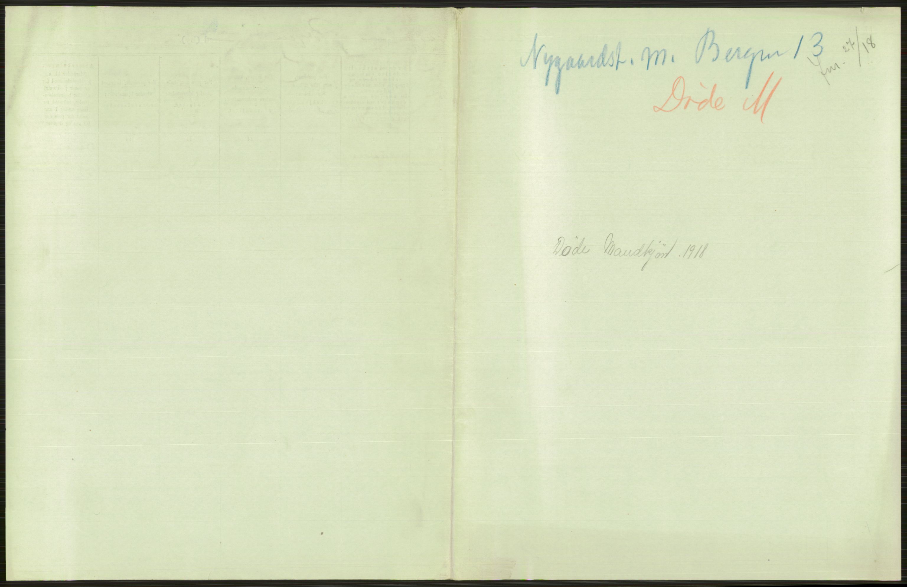 Statistisk sentralbyrå, Sosiodemografiske emner, Befolkning, RA/S-2228/D/Df/Dfb/Dfbh/L0039: Bergen: Døde., 1918, s. 231