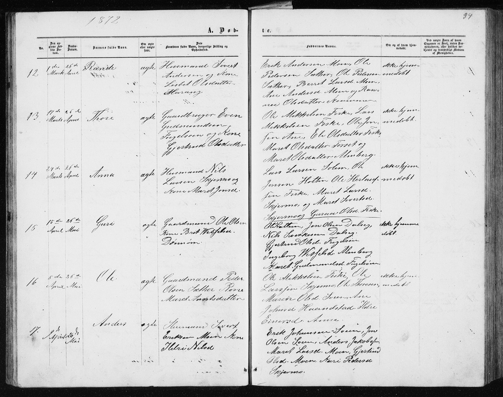 Ministerialprotokoller, klokkerbøker og fødselsregistre - Møre og Romsdal, AV/SAT-A-1454/597/L1064: Klokkerbok nr. 597C01, 1866-1898, s. 34