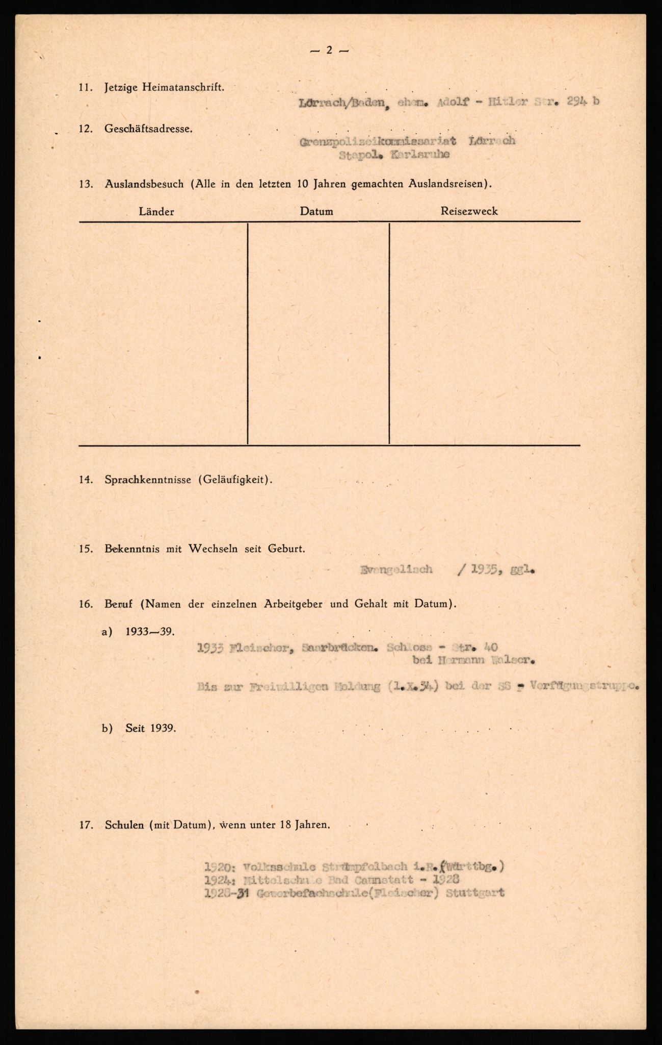 Forsvaret, Forsvarets overkommando II, AV/RA-RAFA-3915/D/Db/L0032: CI Questionaires. Tyske okkupasjonsstyrker i Norge. Tyskere., 1945-1946, s. 449