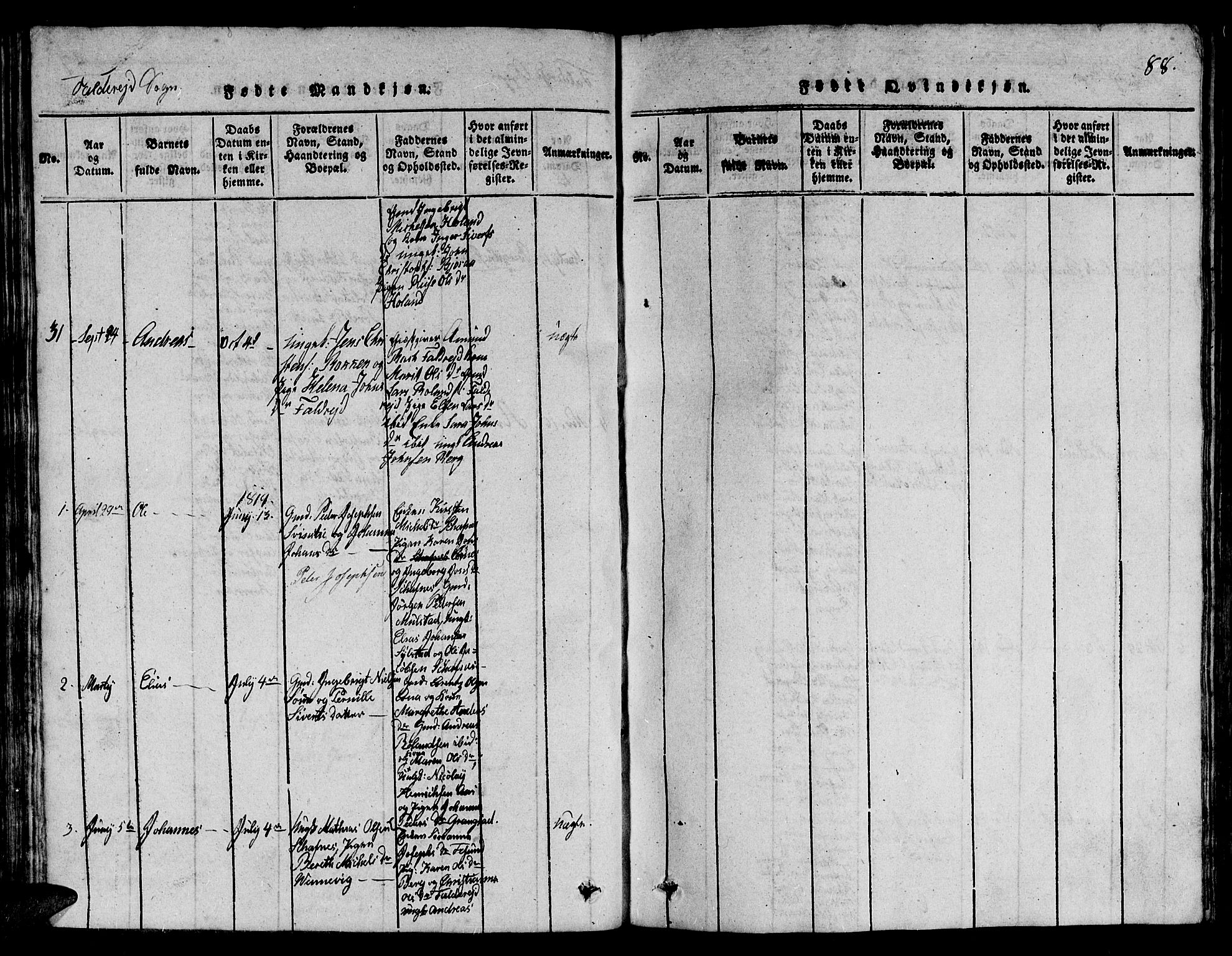 Ministerialprotokoller, klokkerbøker og fødselsregistre - Nord-Trøndelag, SAT/A-1458/780/L0648: Klokkerbok nr. 780C01 /3, 1815-1877, s. 88