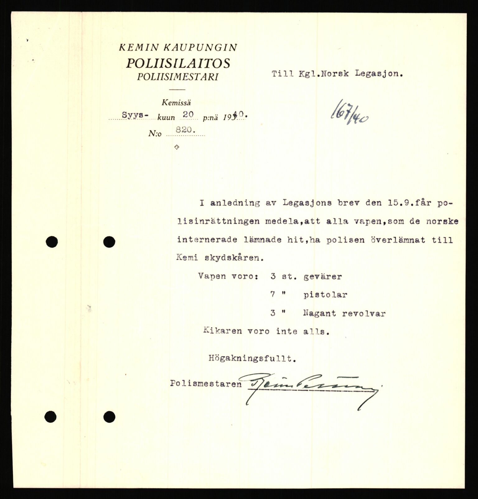 Forsvaret, Forsvarets krigshistoriske avdeling, RA/RAFA-2017/Y/Ya/L0006: II-C-11-11,2 - Utenriksdepartementet.  Legasjonen i Helsingfors., 1940-1946, s. 146