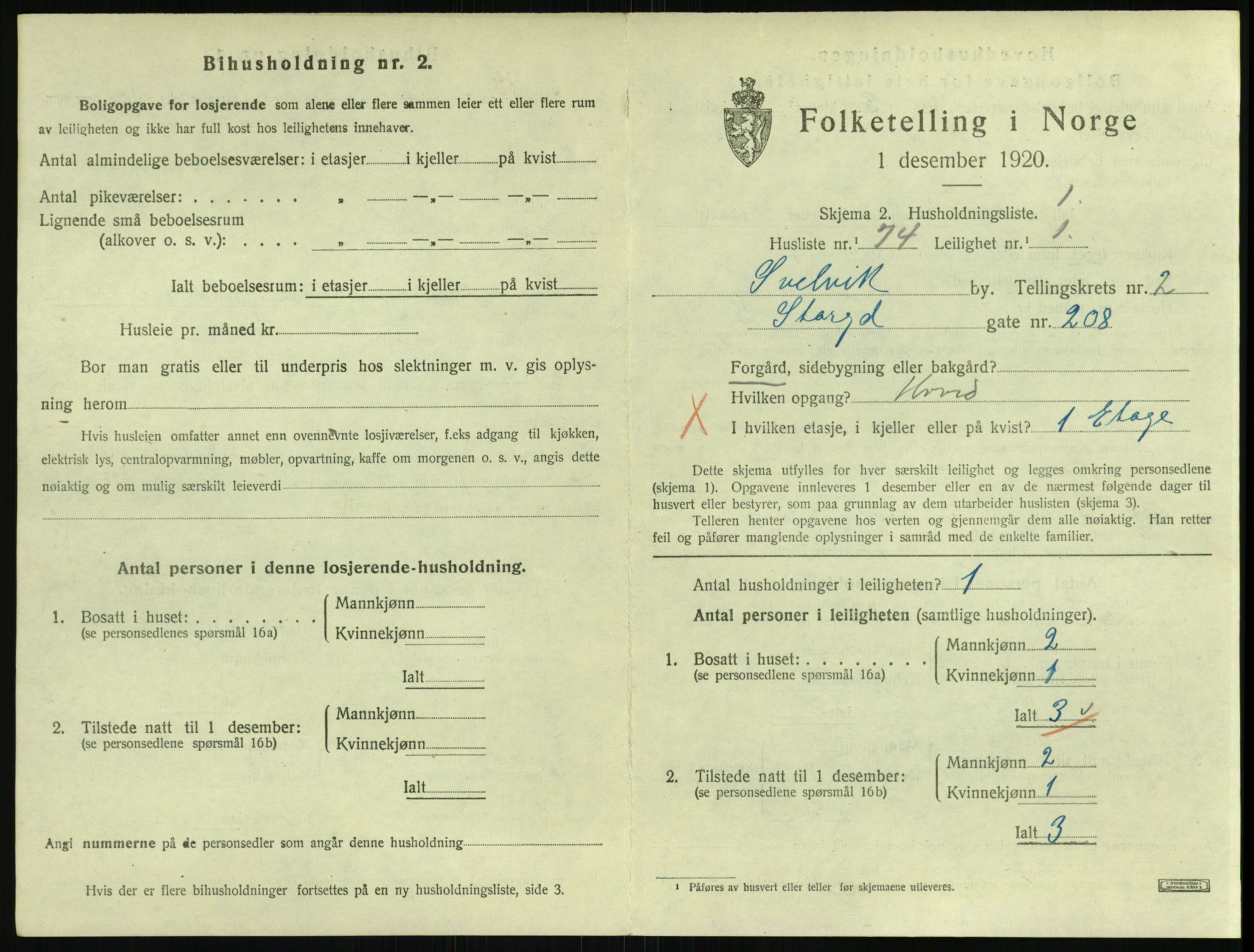 SAKO, Folketelling 1920 for 0701 Svelvik ladested, 1920, s. 1055