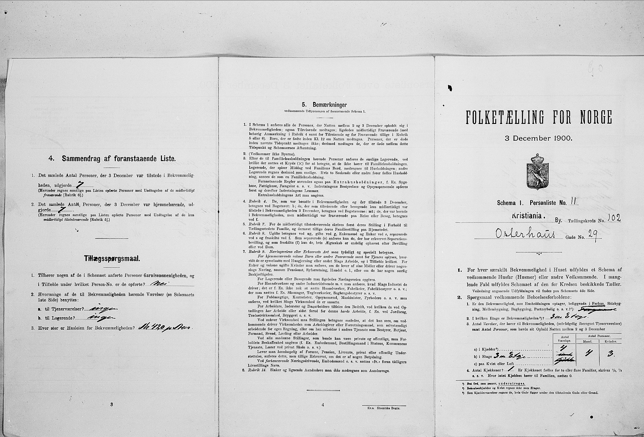 SAO, Folketelling 1900 for 0301 Kristiania kjøpstad, 1900, s. 70097