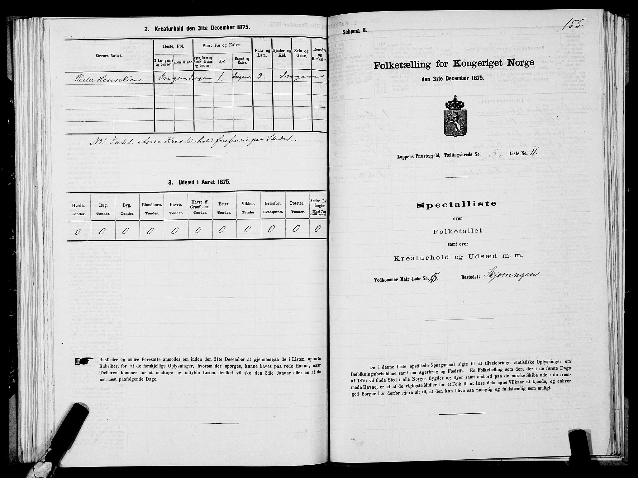 SATØ, Folketelling 1875 for 2014P Loppa prestegjeld, 1875, s. 2155