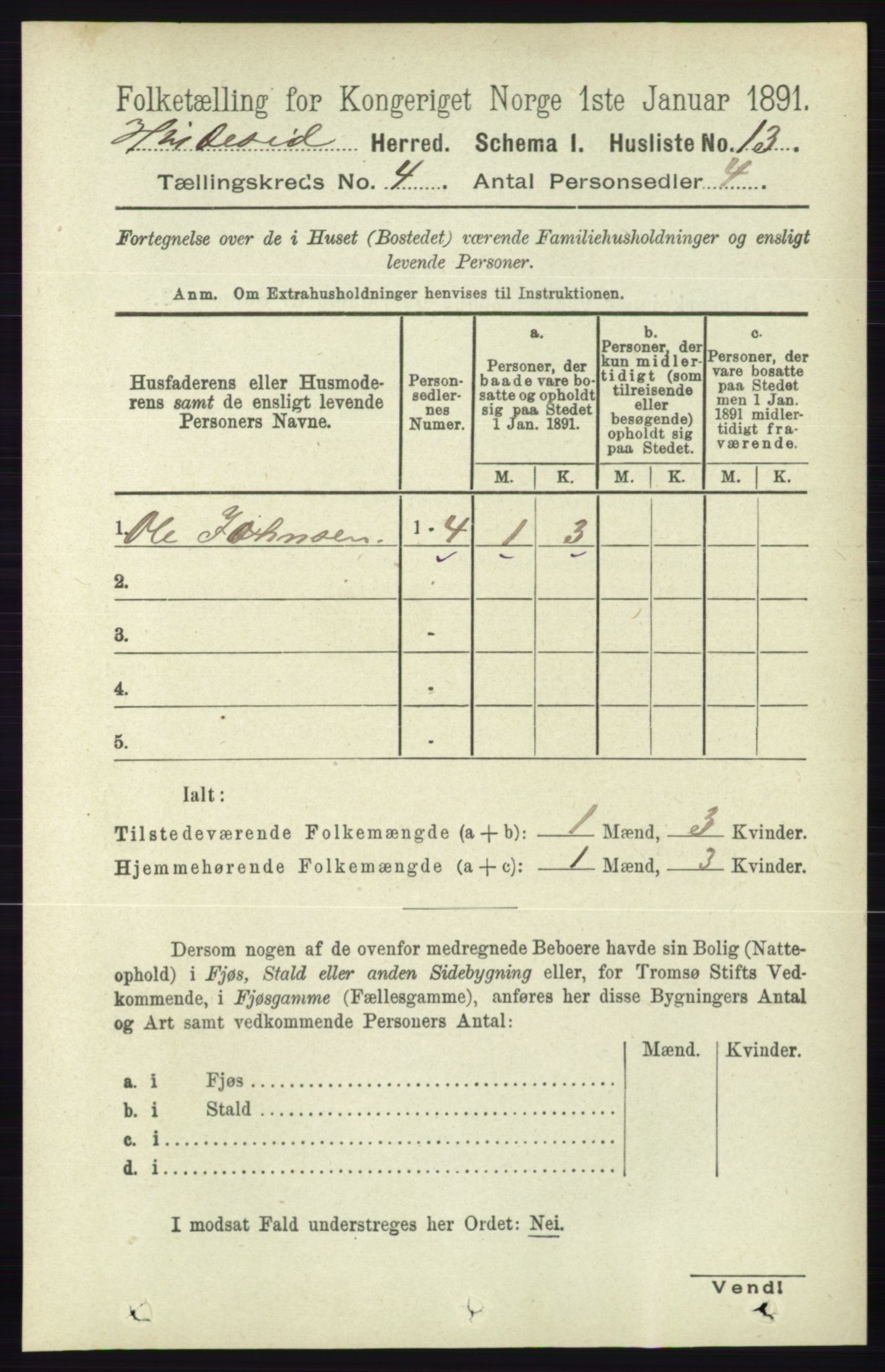 RA, Folketelling 1891 for 0829 Kviteseid herred, 1891, s. 717