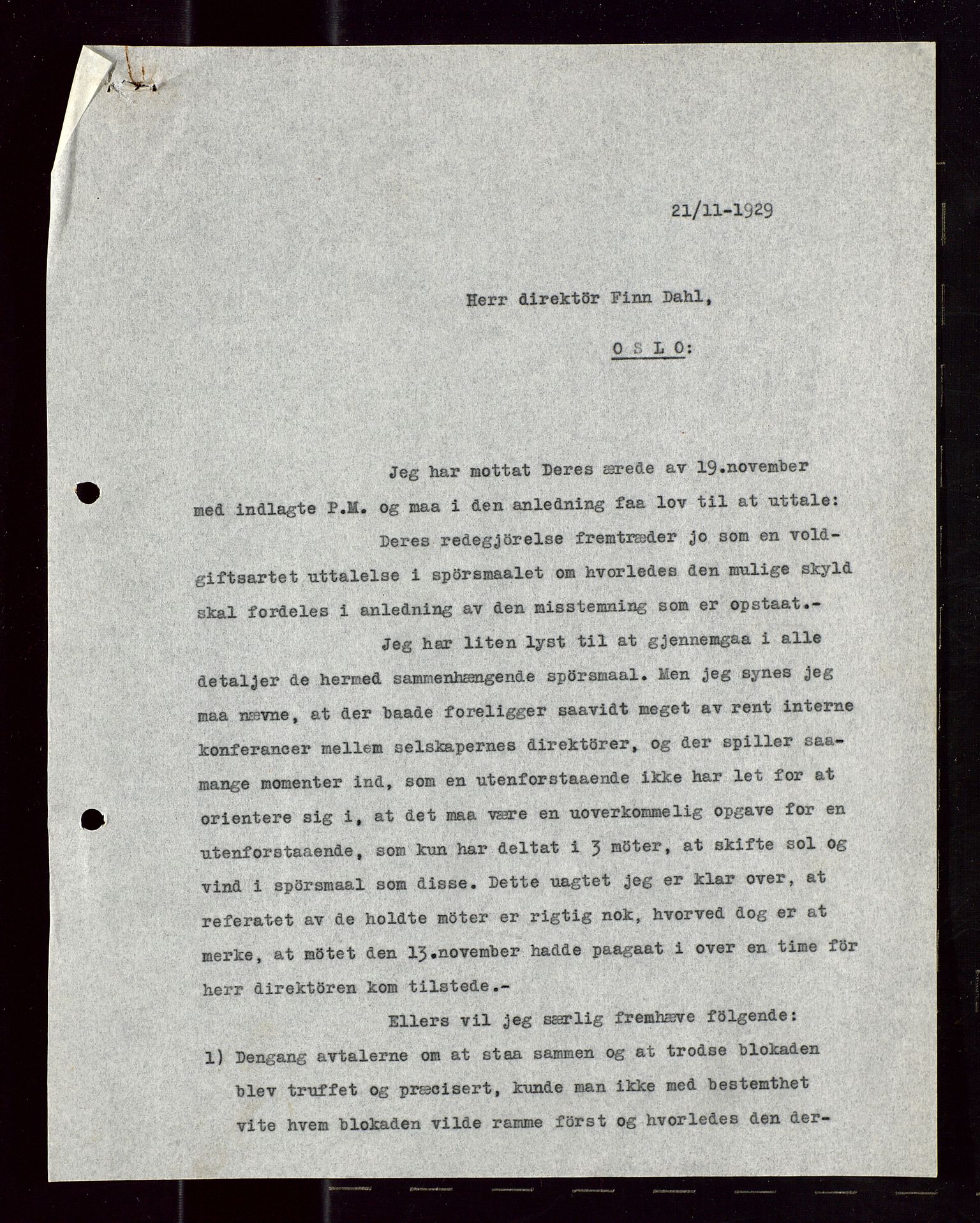 Pa 1521 - A/S Norske Shell, SAST/A-101915/E/Ea/Eaa/L0018: Sjefskorrespondanse, 1929, s. 267