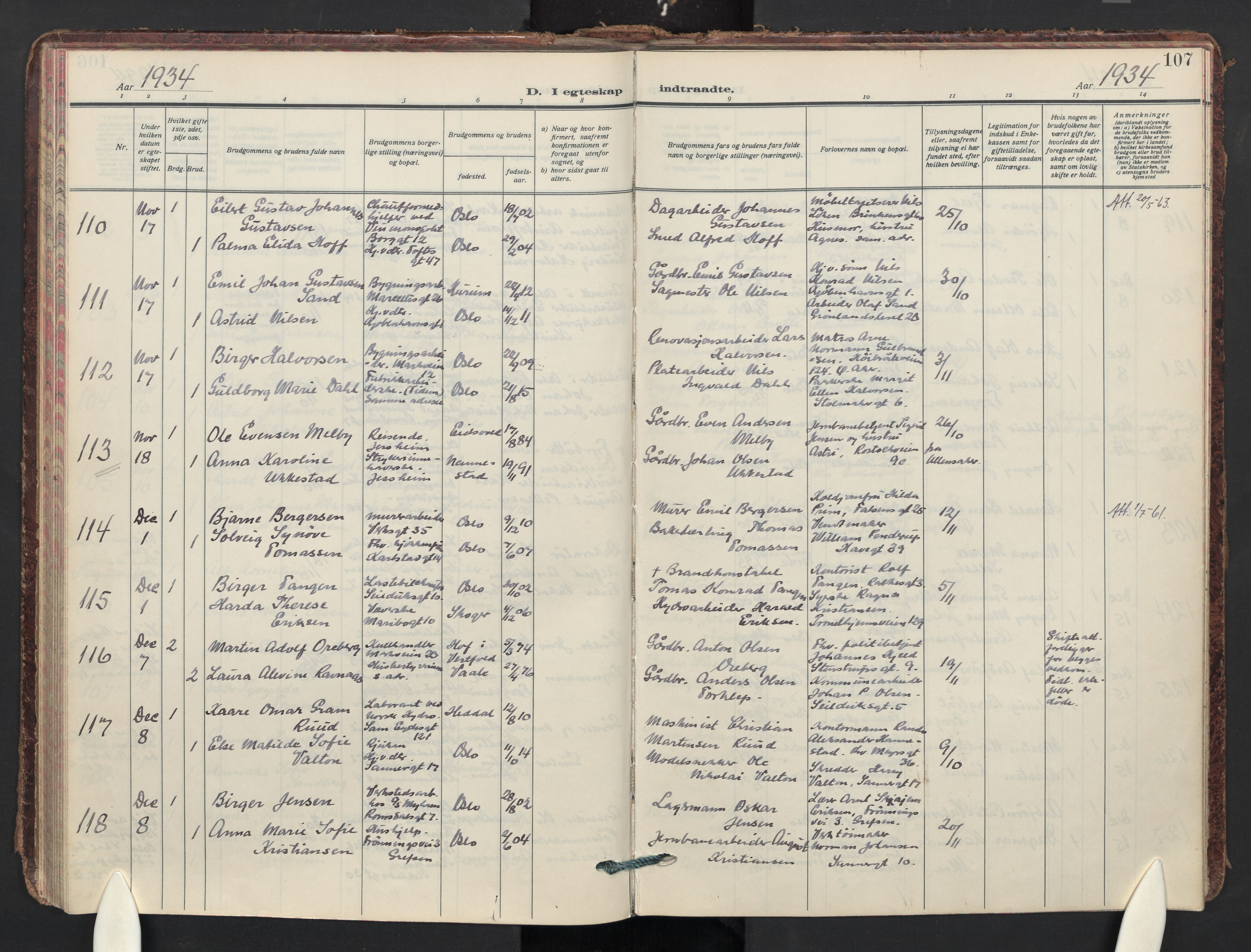 Paulus prestekontor Kirkebøker, AV/SAO-A-10871/F/Fa/L0028: Ministerialbok nr. 28, 1929-1938, s. 107