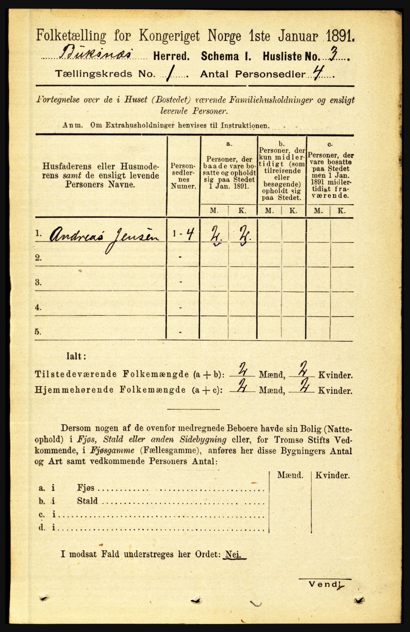 RA, Folketelling 1891 for 1860 Buksnes herred, 1891, s. 28