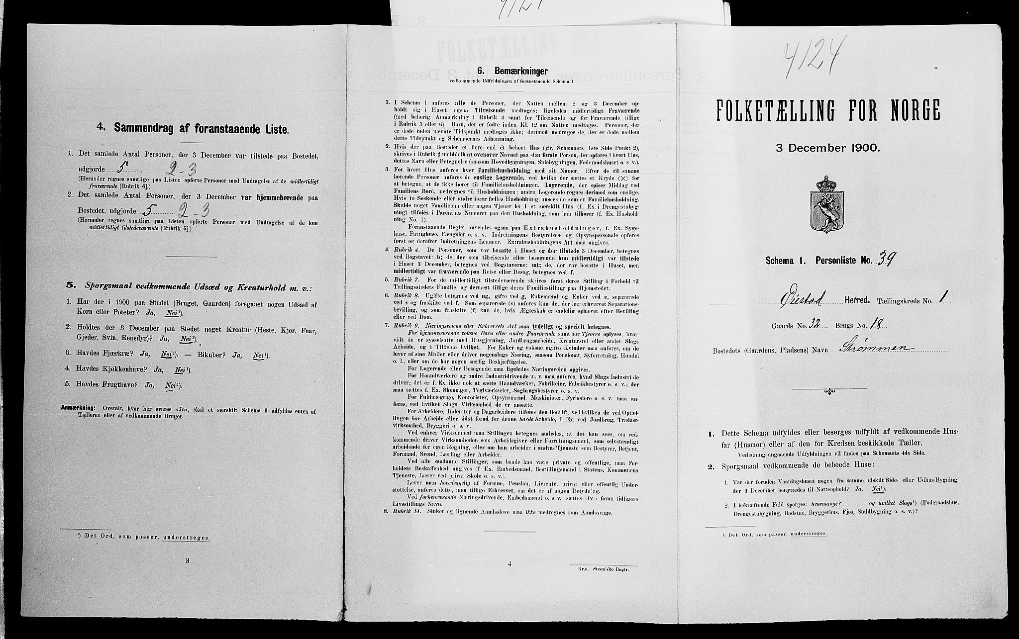 SAK, Folketelling 1900 for 0920 Øyestad herred, 1900, s. 128