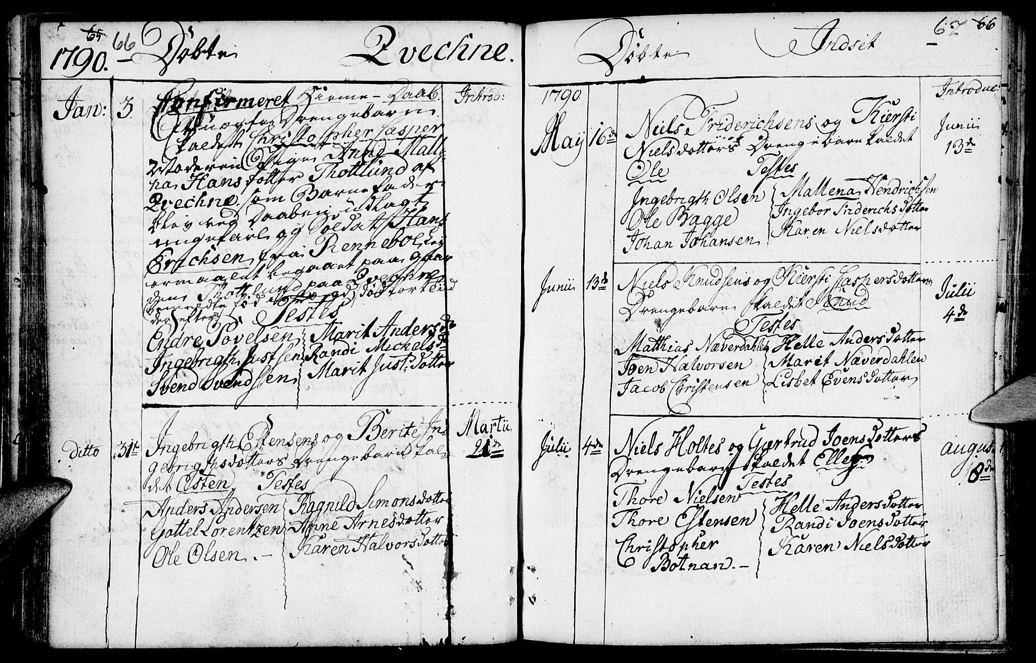 Kvikne prestekontor, AV/SAH-PREST-064/H/Ha/Haa/L0003: Ministerialbok nr. 3, 1785-1814, s. 66-67