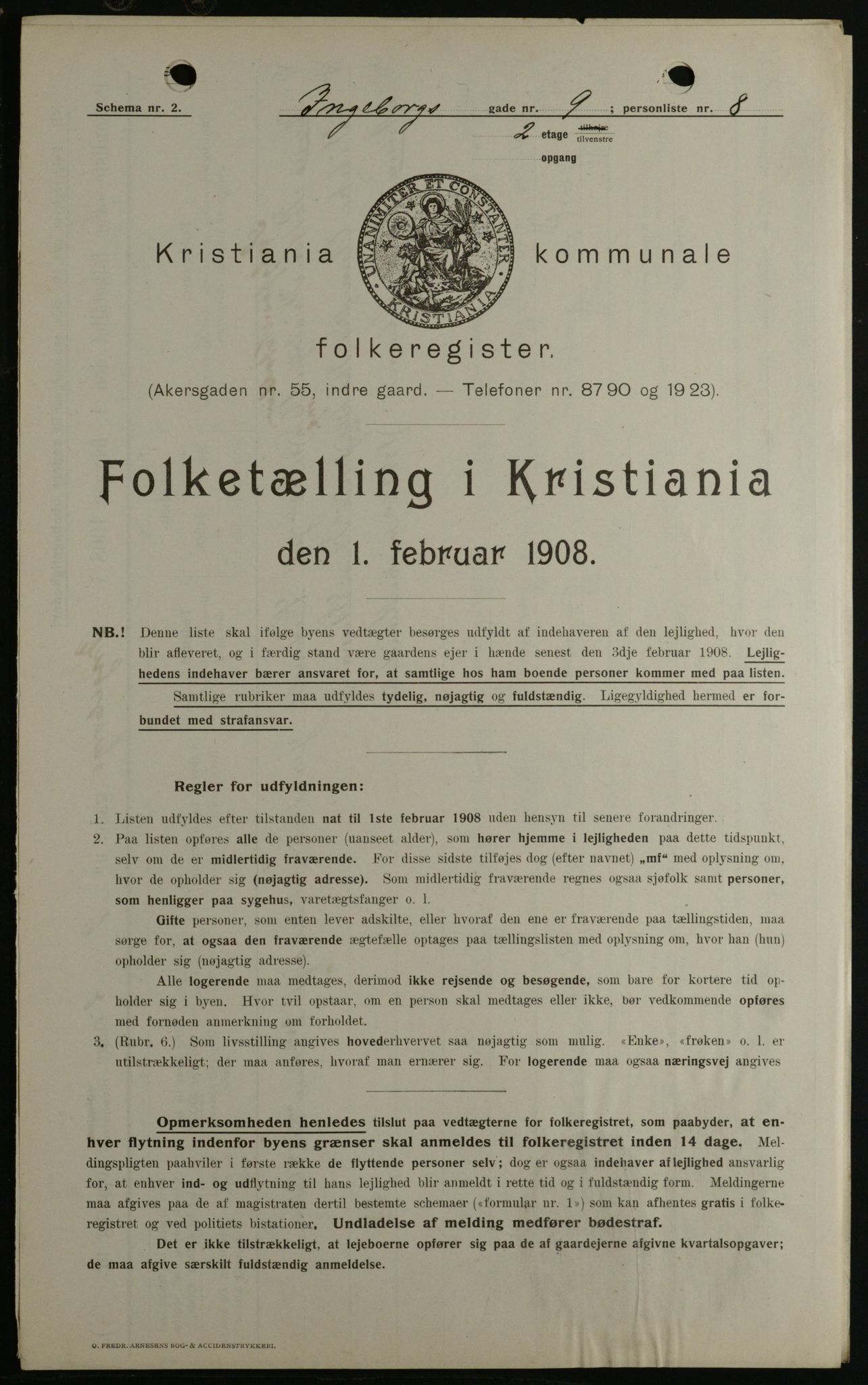 OBA, Kommunal folketelling 1.2.1908 for Kristiania kjøpstad, 1908, s. 39334