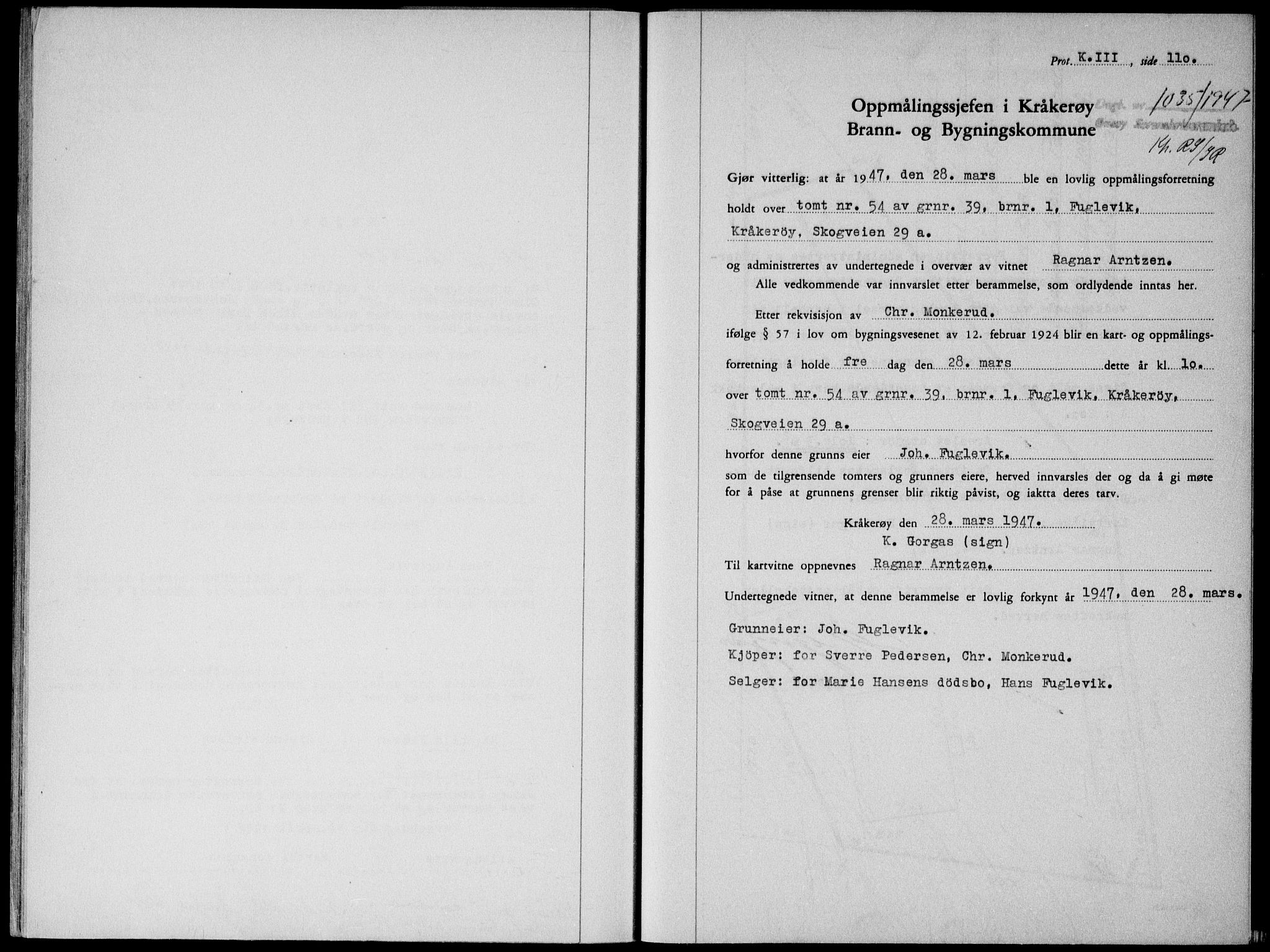 Onsøy sorenskriveri, SAO/A-10474/G/Ga/Gab/L0019b: Pantebok nr. II A-19 B, 1947-1947, Dagboknr: 1035/1947