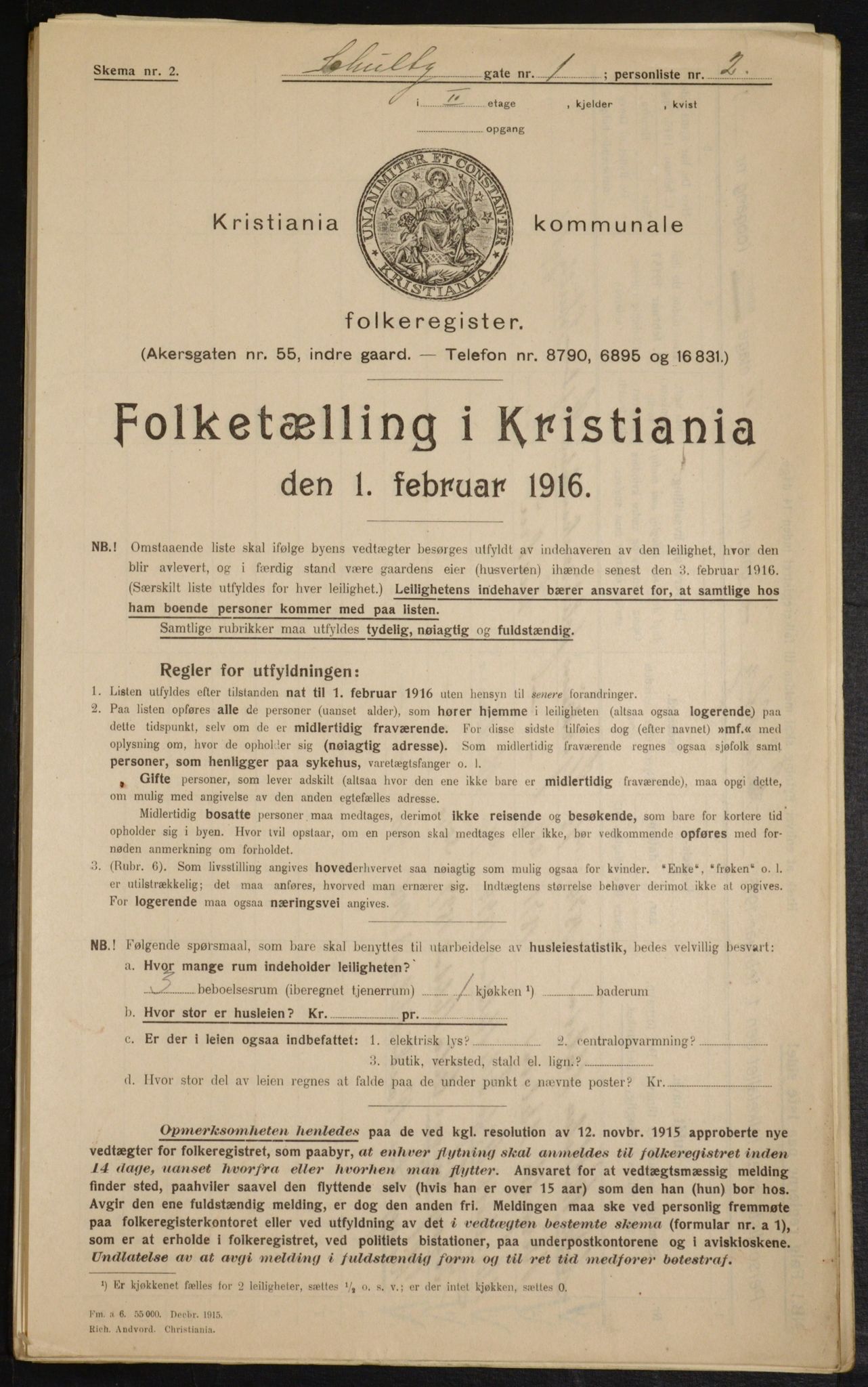 OBA, Kommunal folketelling 1.2.1916 for Kristiania, 1916, s. 92661