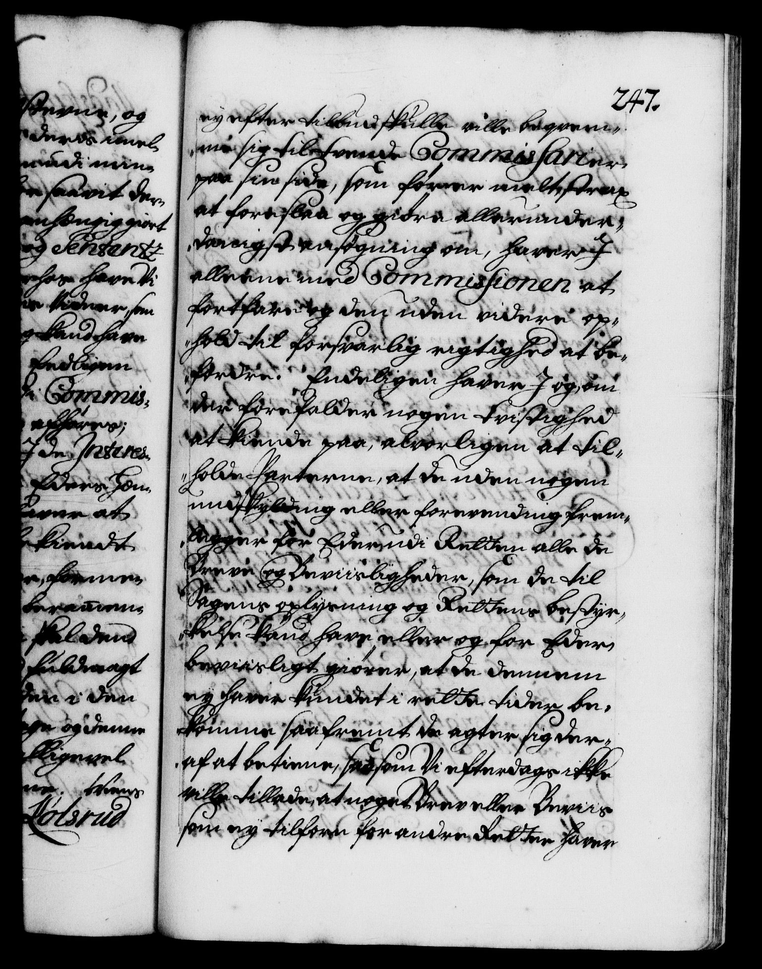 Danske Kanselli 1572-1799, AV/RA-EA-3023/F/Fc/Fca/Fcab/L0022: Norske tegnelser, 1722-1724, s. 247a