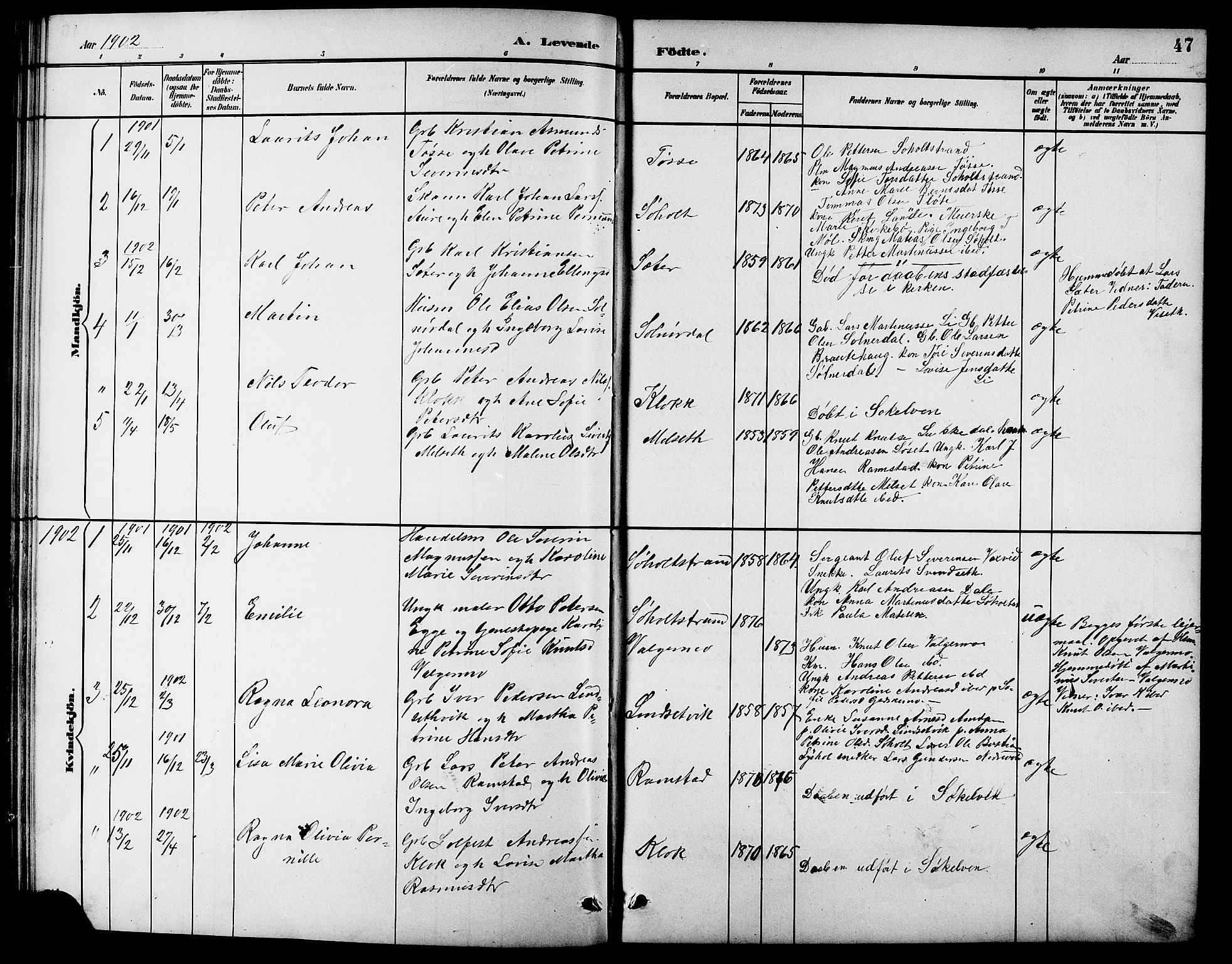 Ministerialprotokoller, klokkerbøker og fødselsregistre - Møre og Romsdal, AV/SAT-A-1454/522/L0327: Klokkerbok nr. 522C06, 1890-1915, s. 47