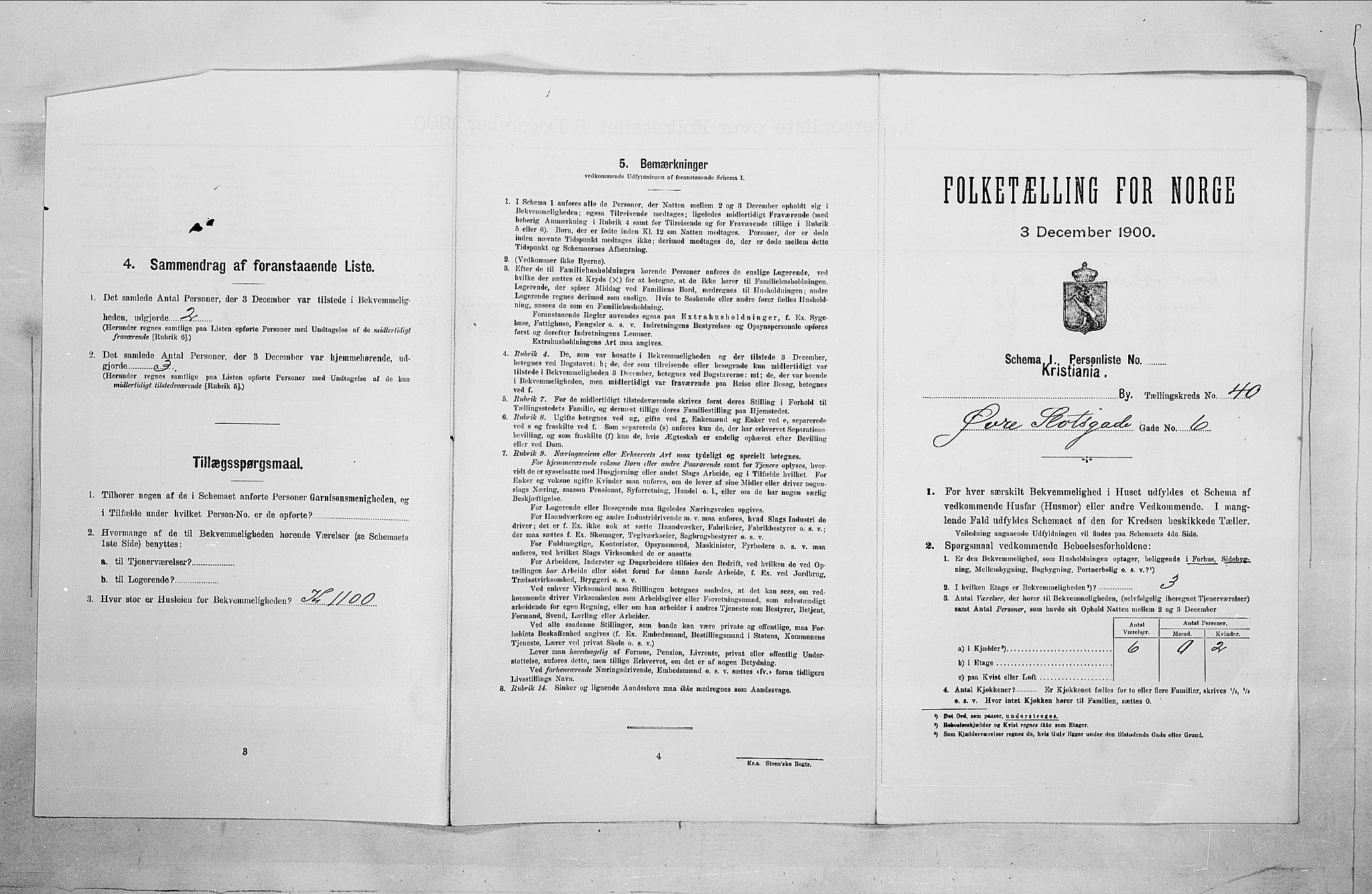 SAO, Folketelling 1900 for 0301 Kristiania kjøpstad, 1900, s. 115818